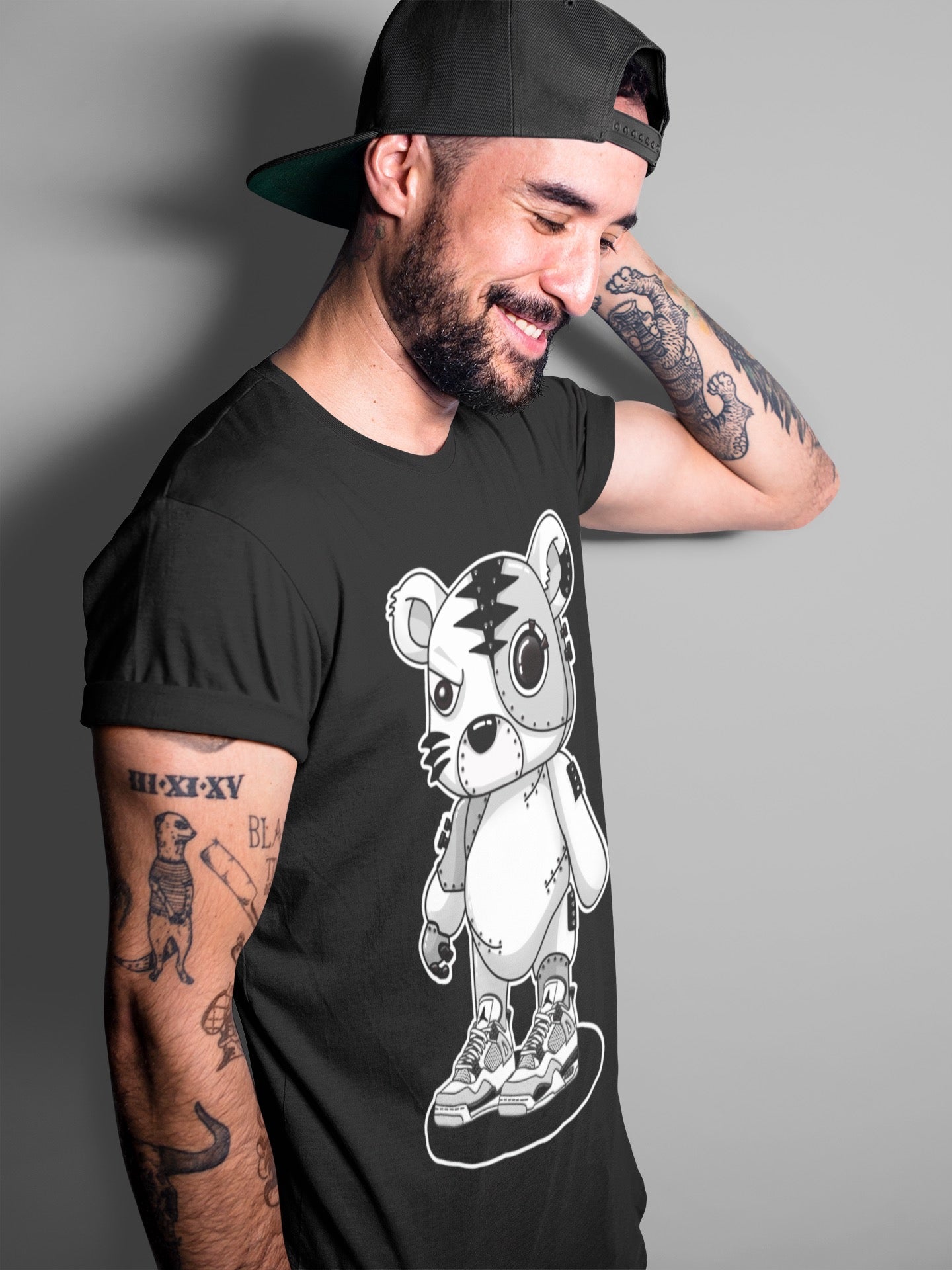 Cyborg Tiger Unisex Tops - Air Jordan 4 Military Black