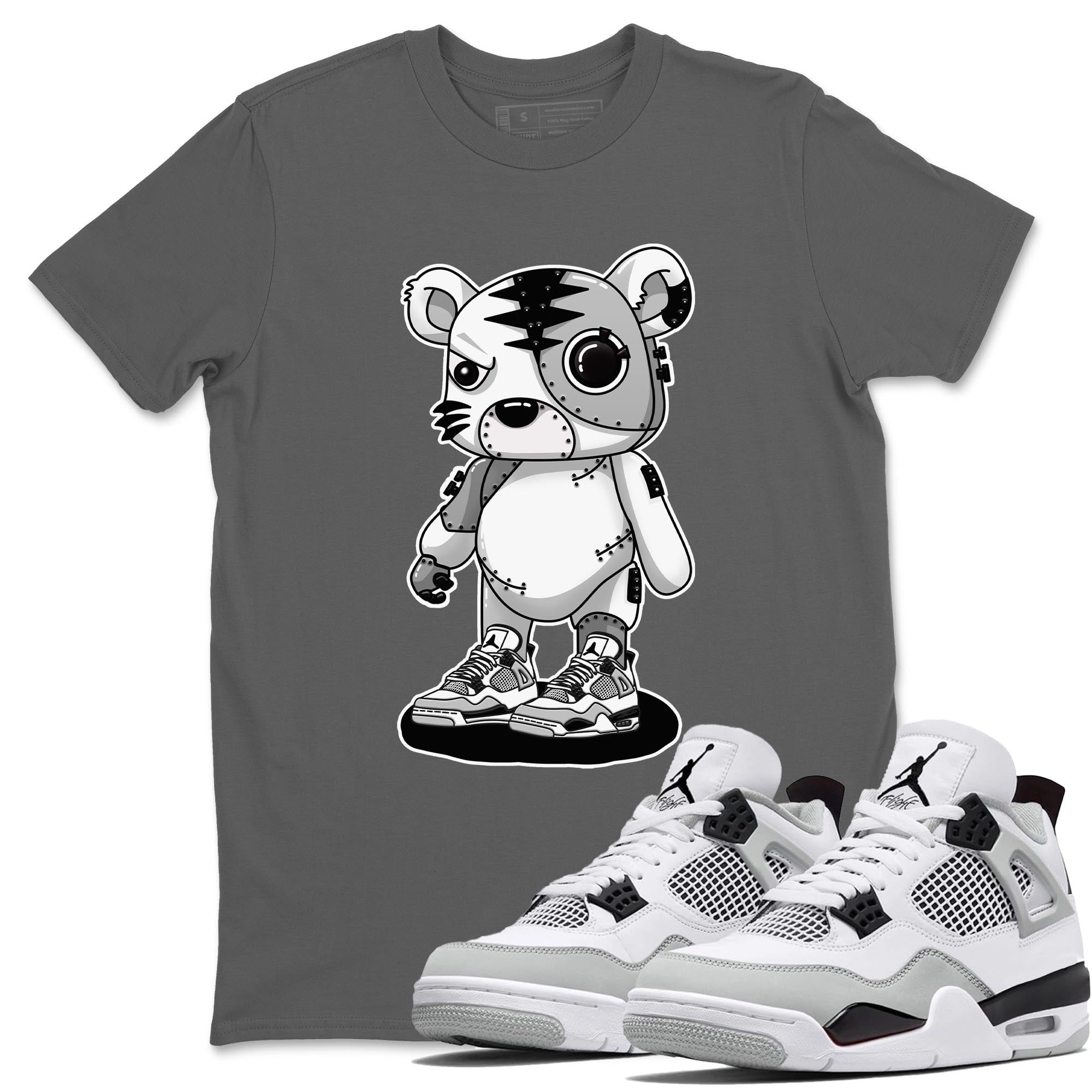 Cyborg Tiger Unisex Tops - Air Jordan 4 Military Black