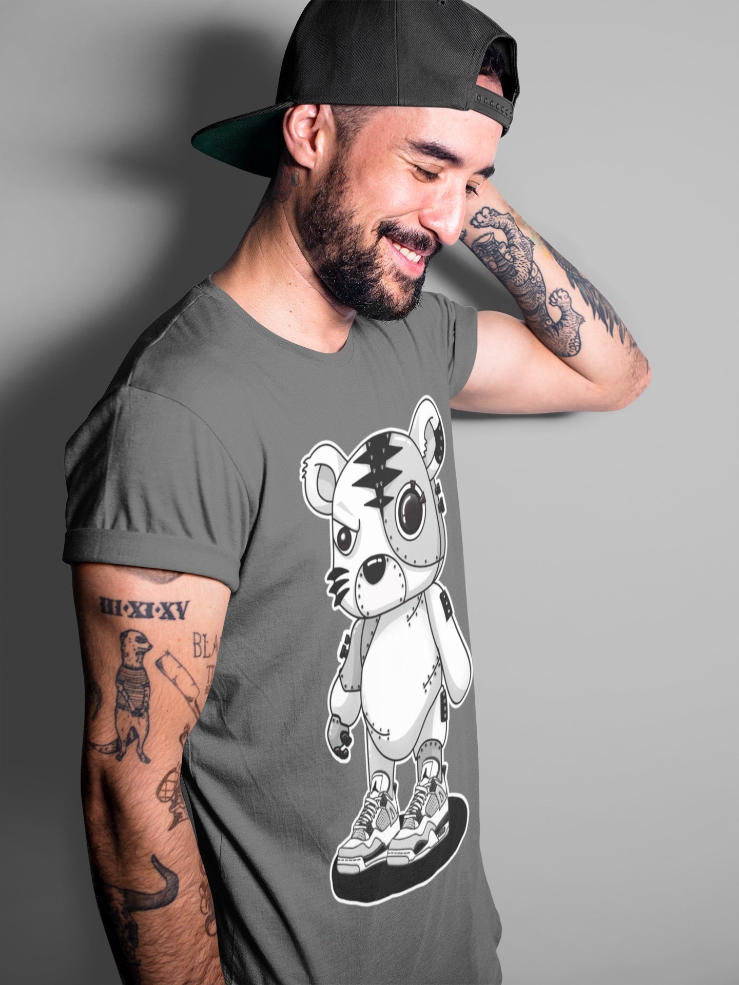Cyborg Tiger Unisex Tops - Air Jordan 4 Military Black