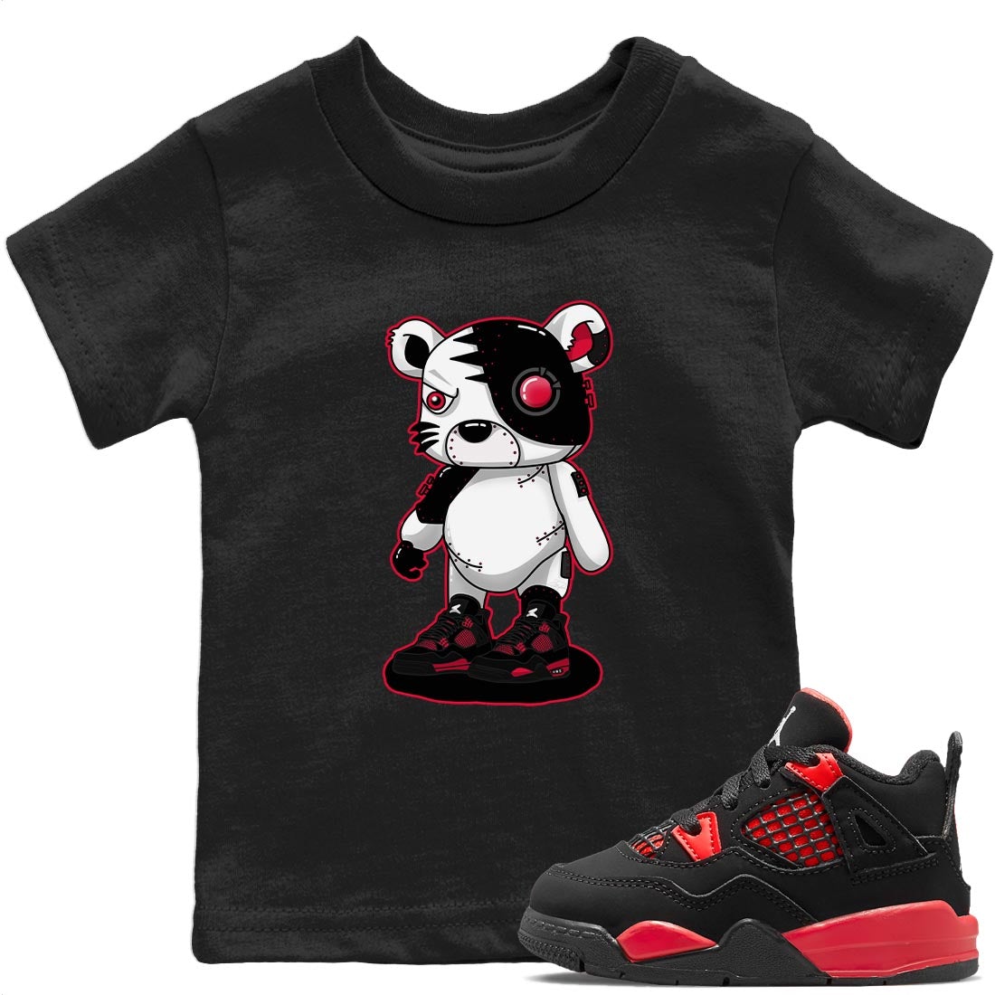 Cyborg Tiger Kids Tops - Air Jordan 4 Red Thunder