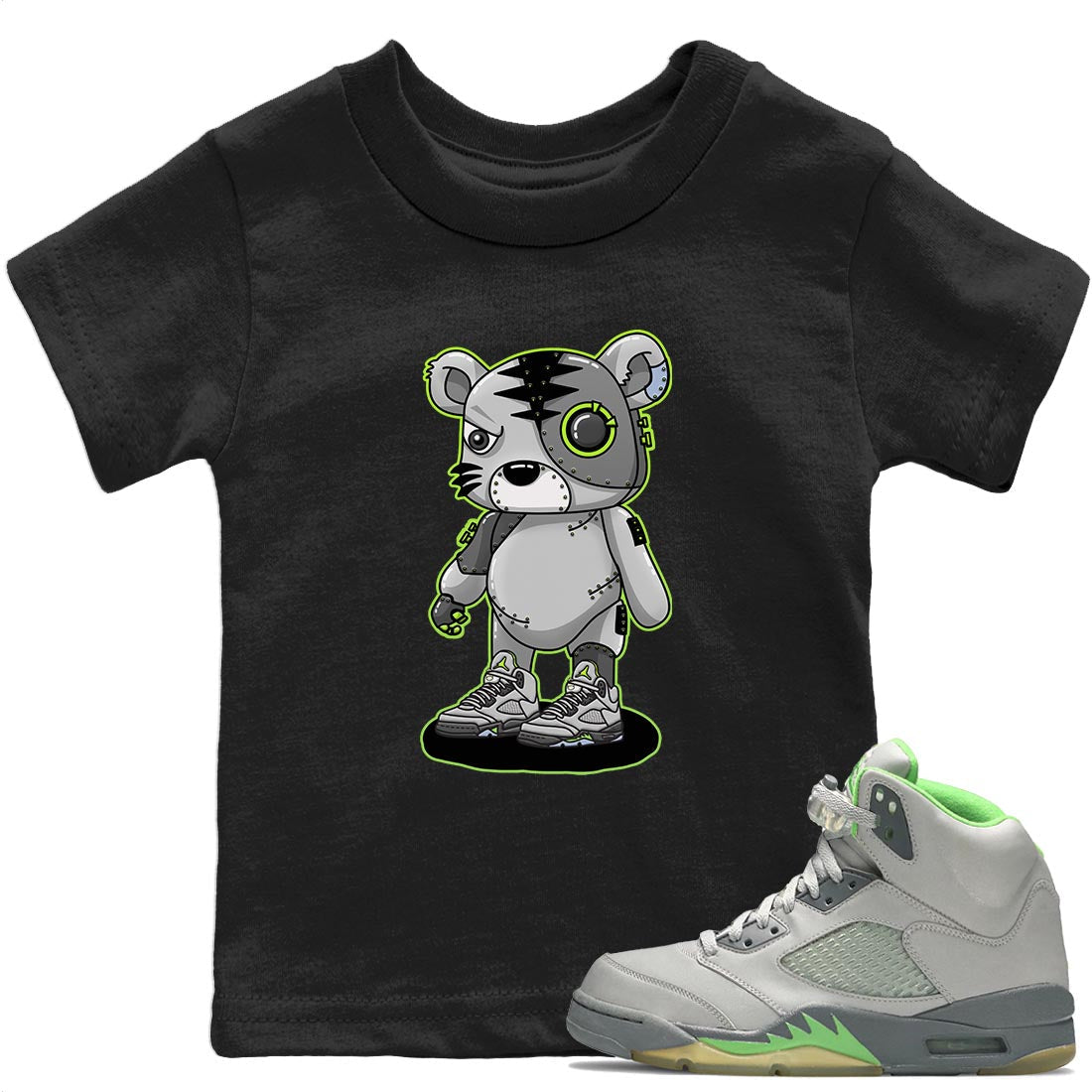 Cyborg Tiger Kids Tops - Air Jordan 5 Green Bean