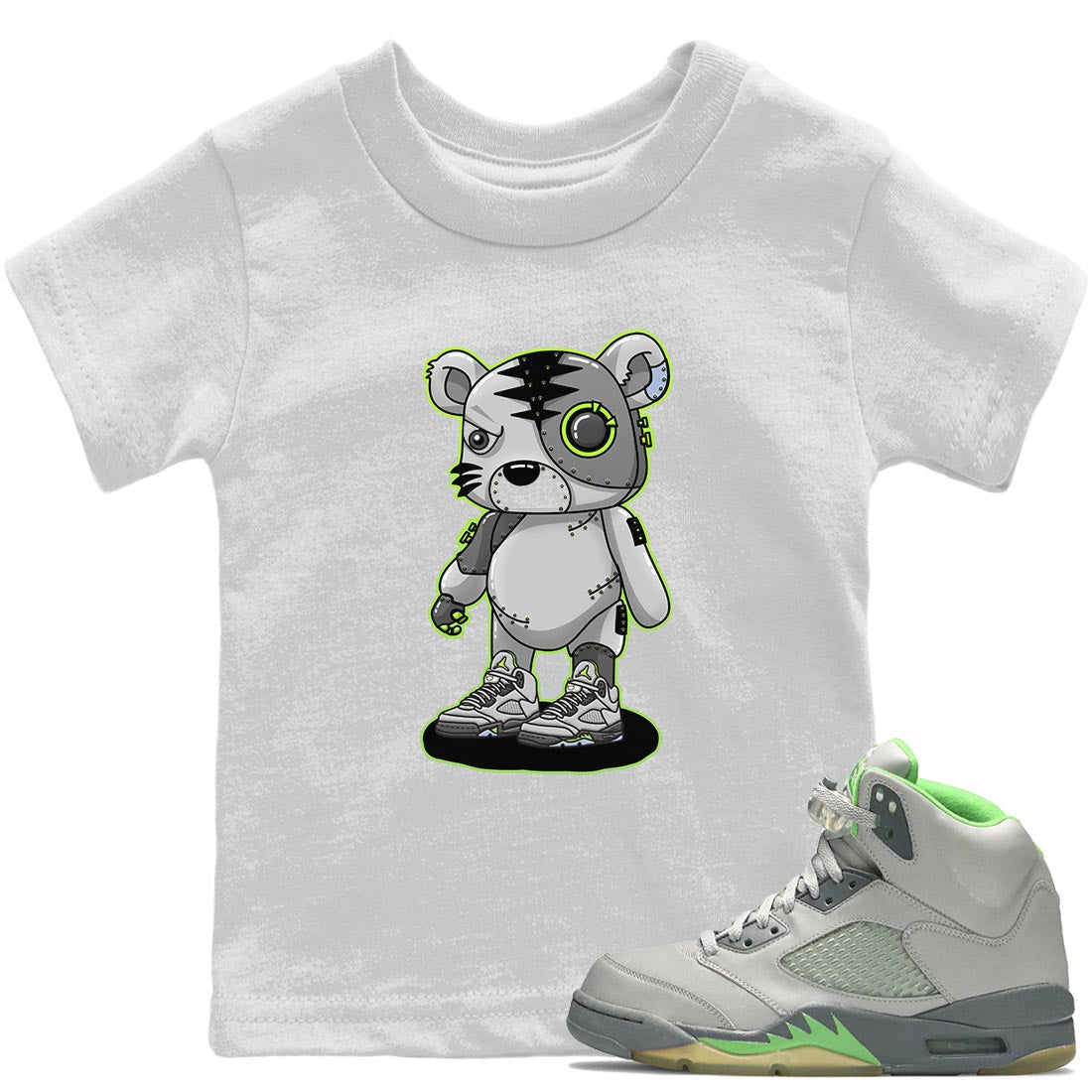 Cyborg Tiger Kids Tops - Air Jordan 5 Green Bean
