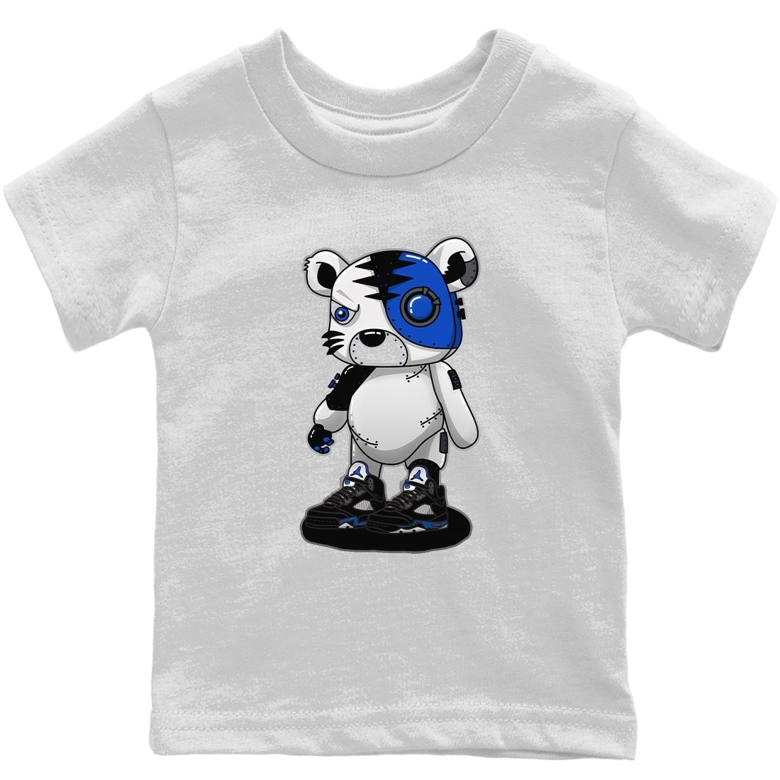 Cyborg Tiger Kids Tops - Air Jordan 5 Racer Blue