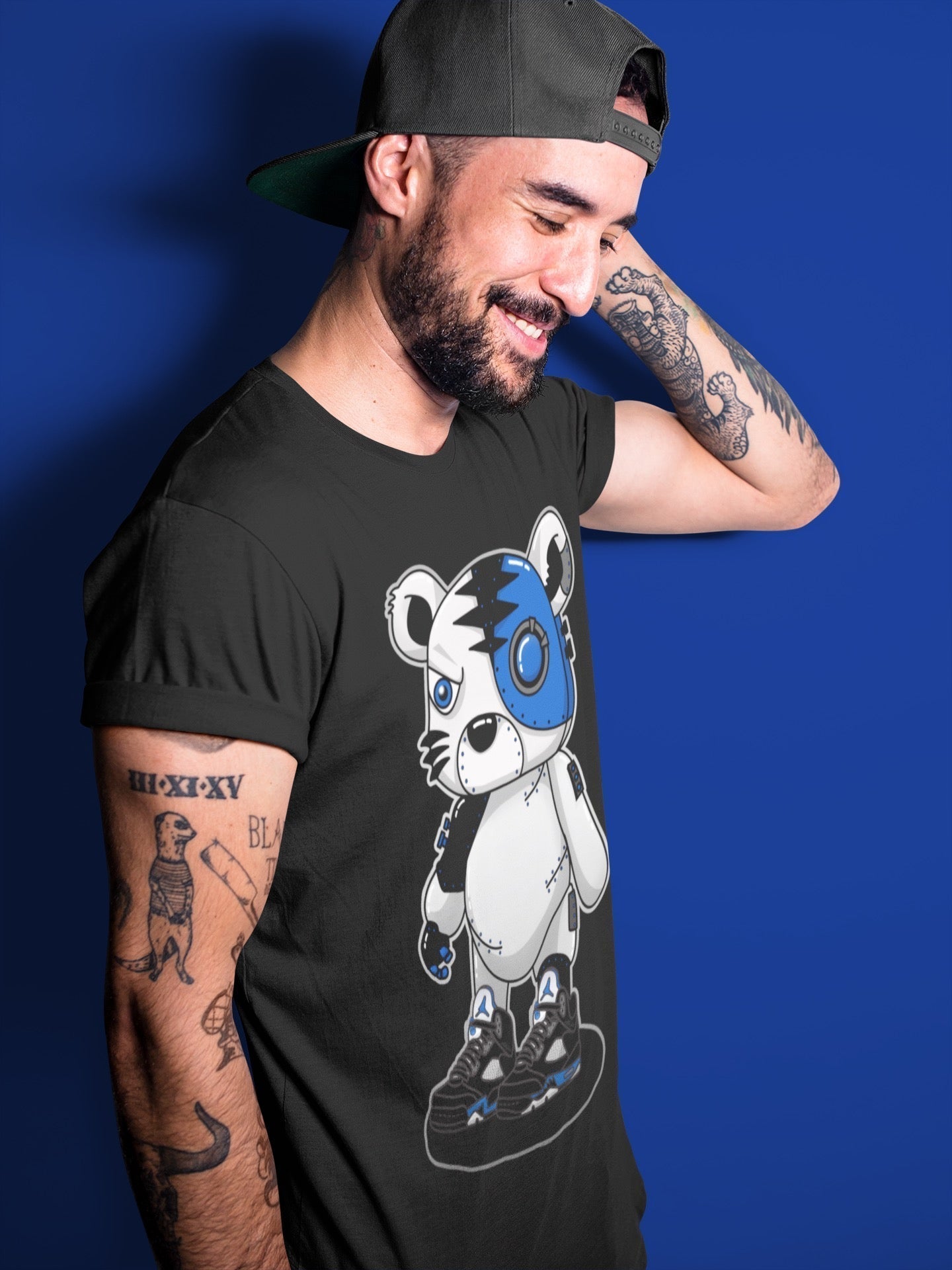 Cyborg Tiger Unisex Tops - Air Jordan 5 Racer Blue