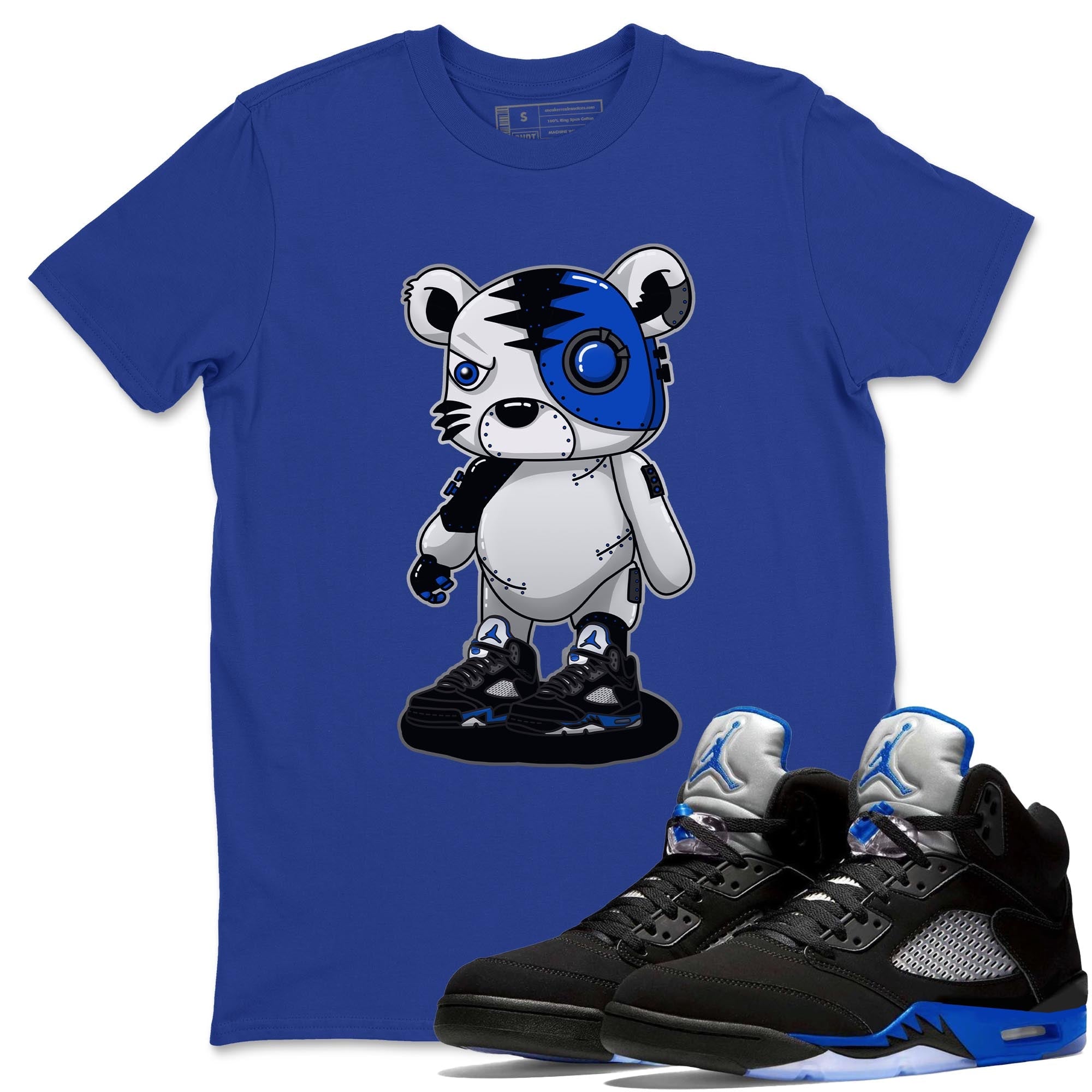 Cyborg Tiger Unisex Tops - Air Jordan 5 Racer Blue