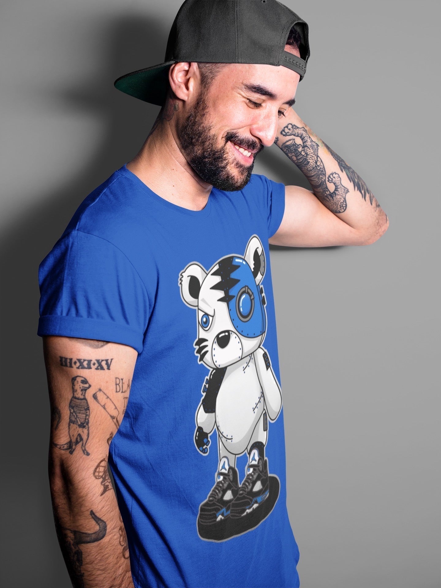 Cyborg Tiger Unisex Tops - Air Jordan 5 Racer Blue