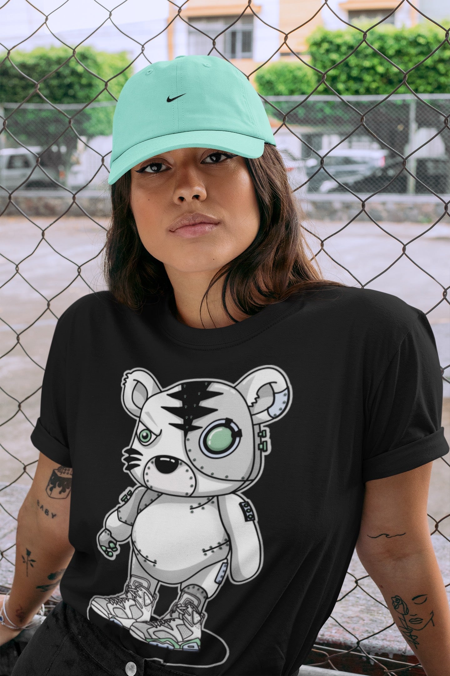 Cyborg Tiger Unisex Tops - Air Jordan 6 Mint Foam