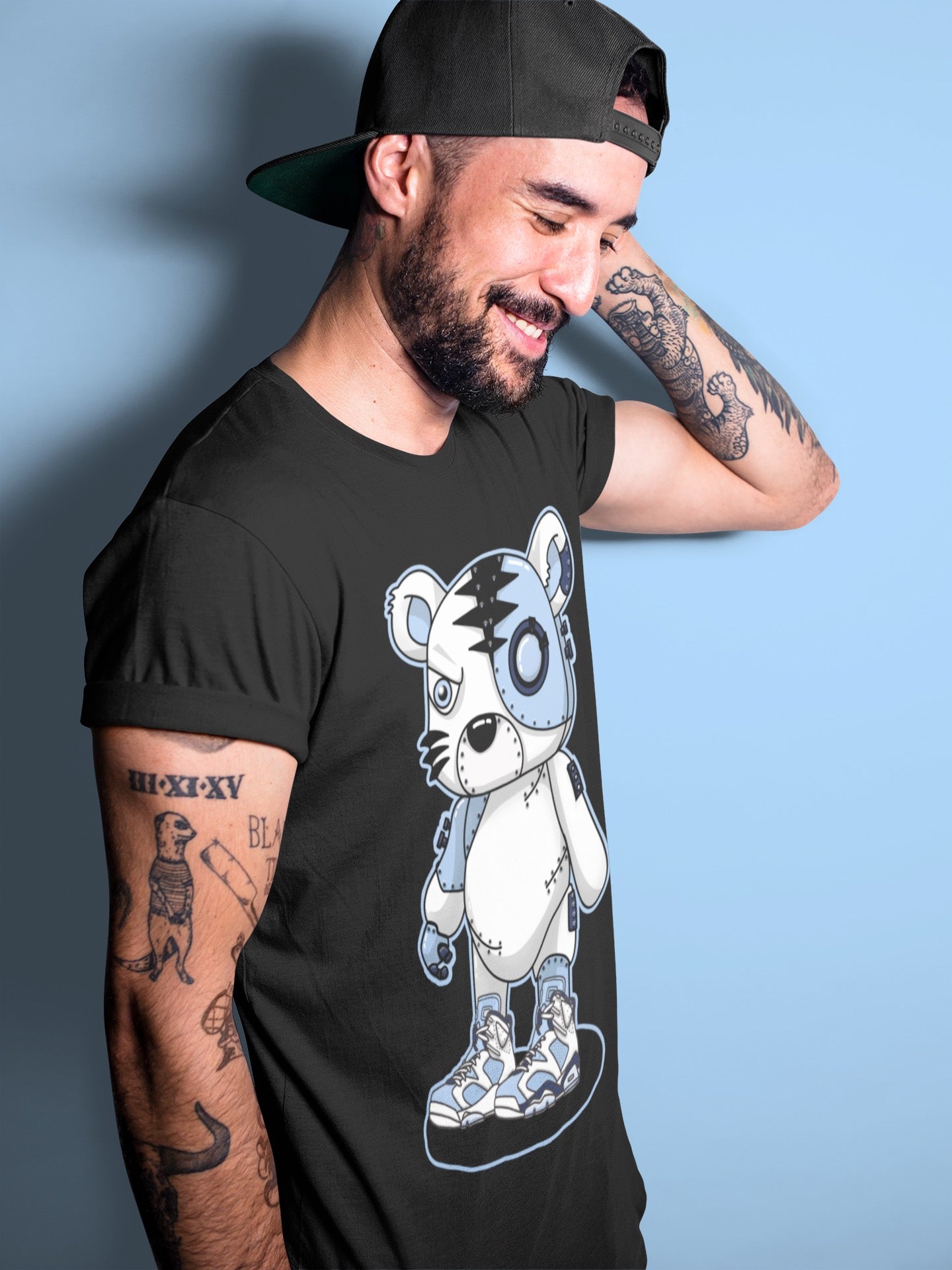 Cyborg Tiger Unisex Tops - Air Jordan 6 UNC