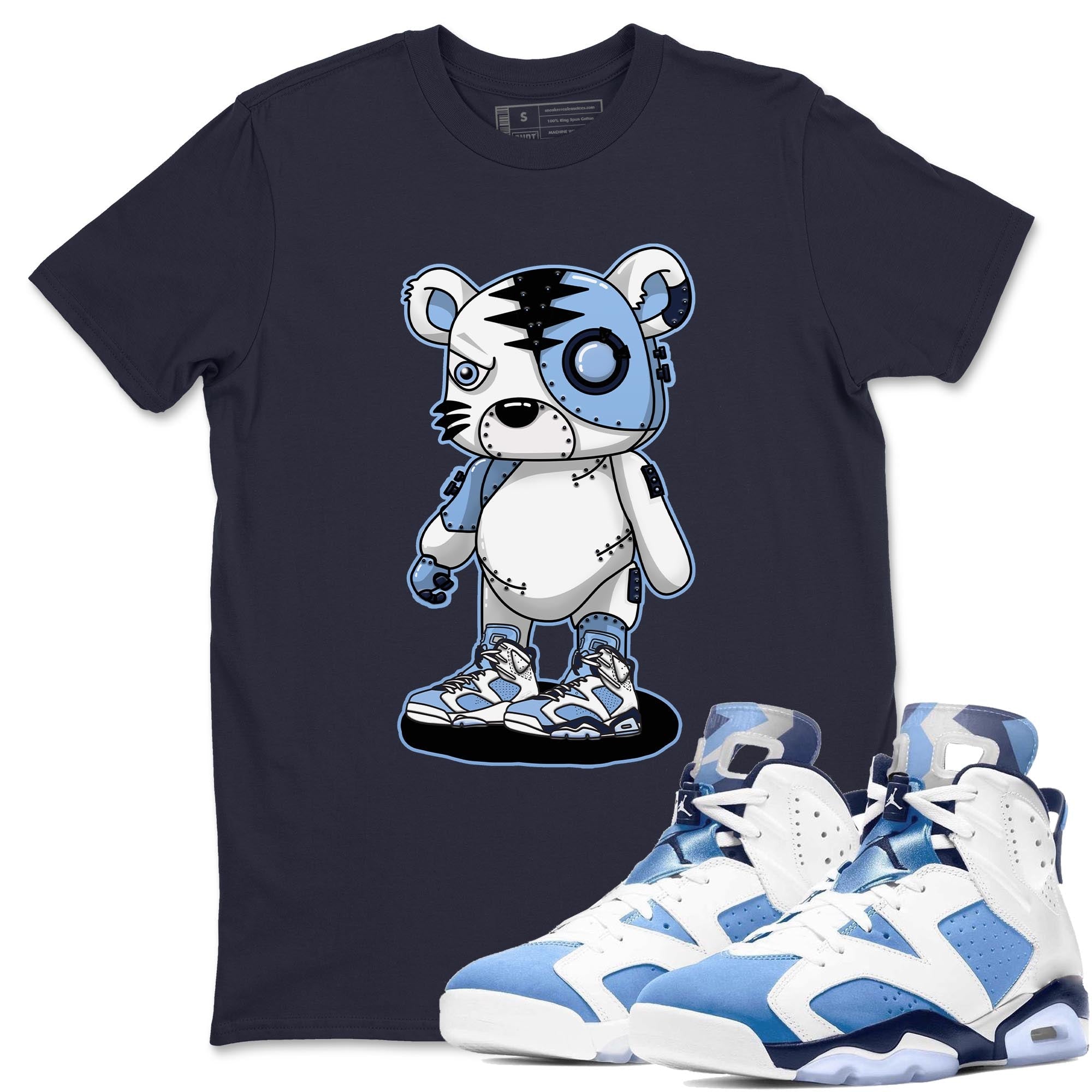 Cyborg Tiger Unisex Tops - Air Jordan 6 UNC
