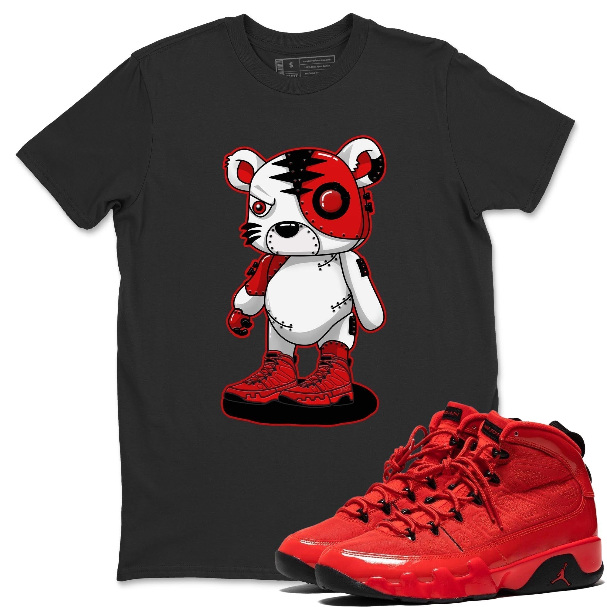 Cyborg Tiger Unisex Tops - Air Jordan 9 Chile Red