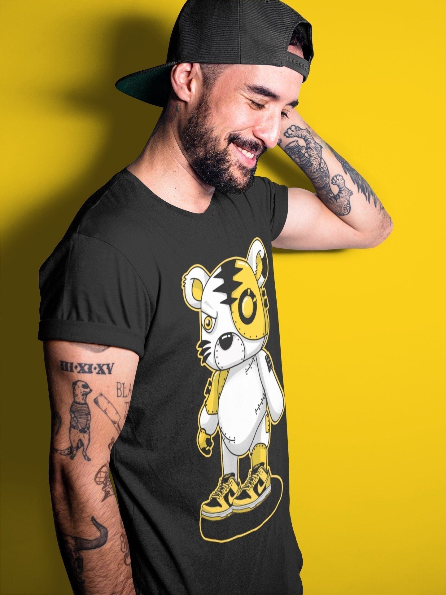 Cyborg Tiger Unisex Tops - Dunk Championship Goldenrod