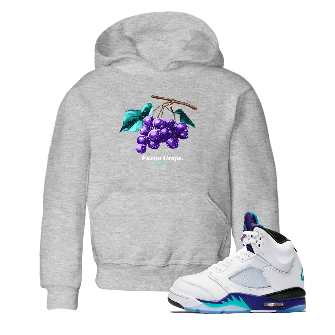 Fresh Grape snkmatch Tees Kids - Air Jordan 5 Grape