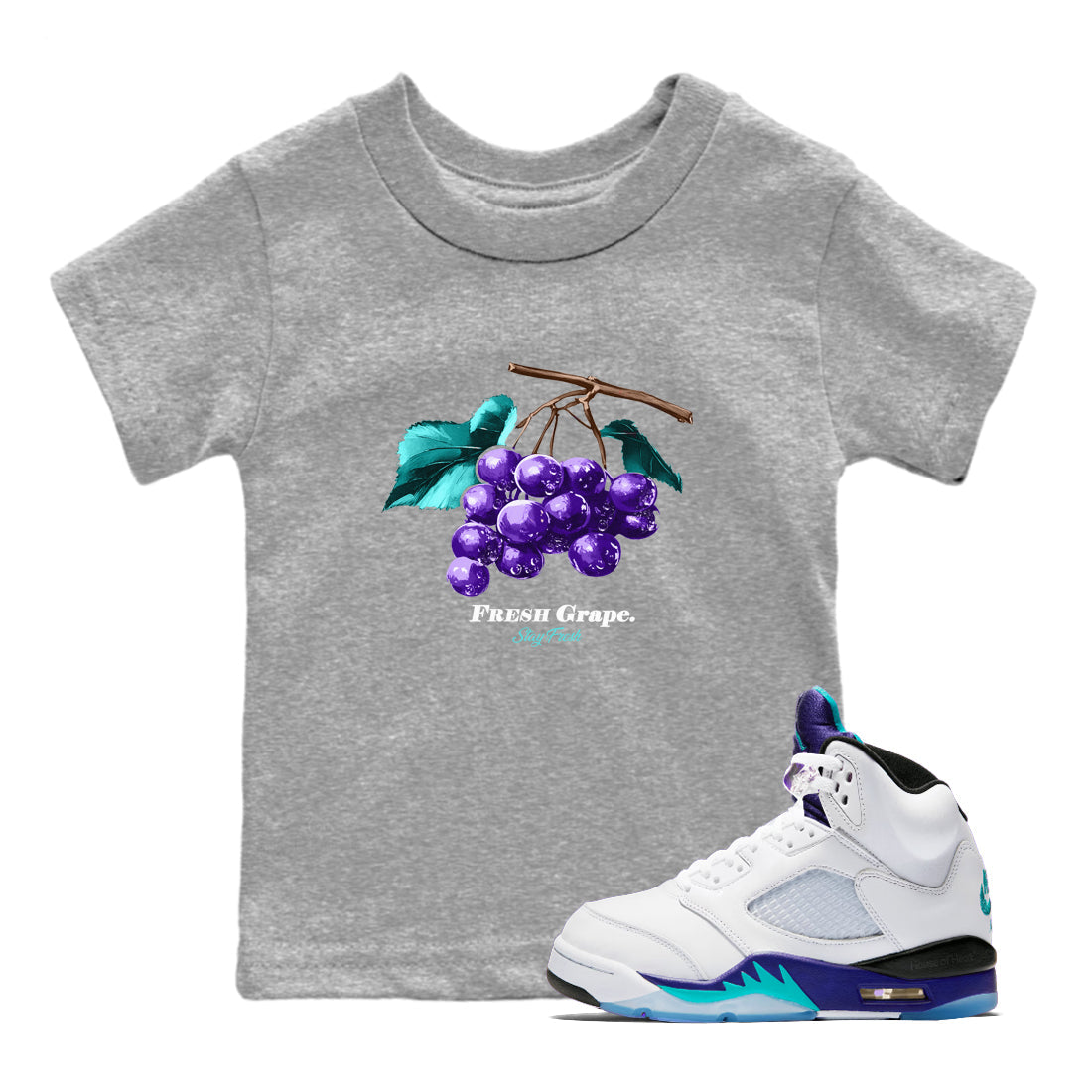 Fresh Grape snkmatch Tees Kids - Air Jordan 5 Grape