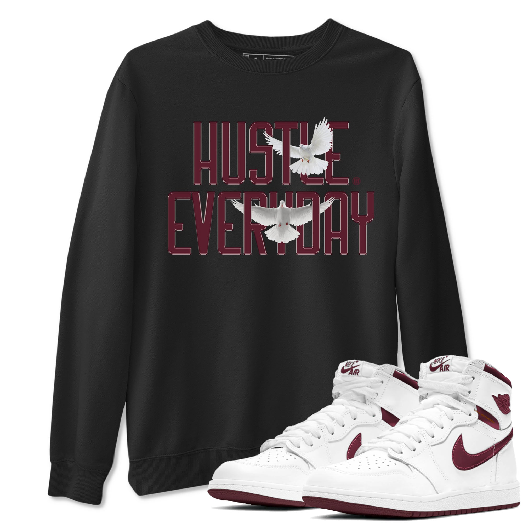 Daily Hustle snkmatch Tees - Air Jordan 1 Metallic Burgundy