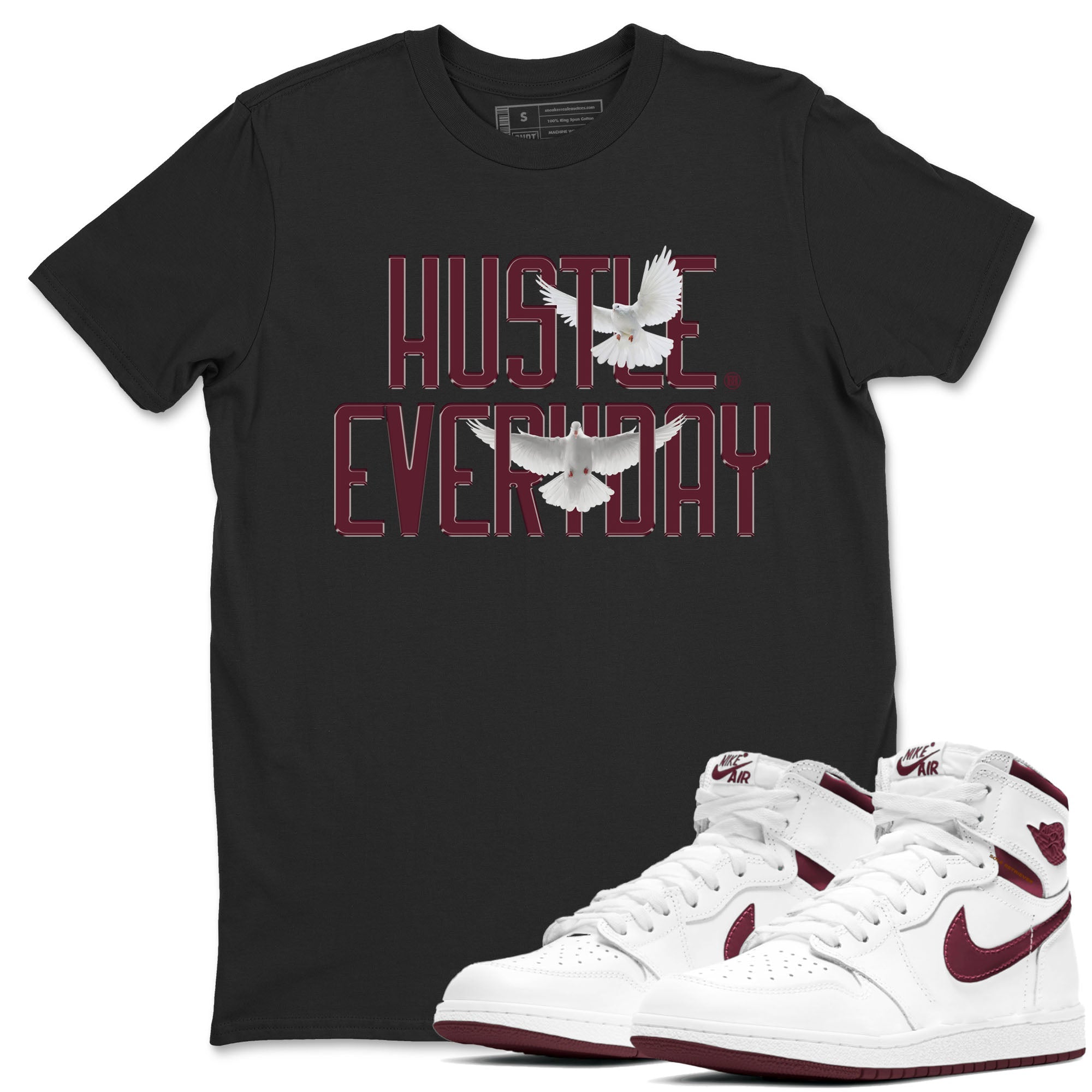 Daily Hustle snkmatch Tees - Air Jordan 1 Metallic Burgundy