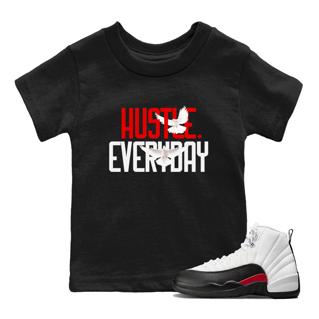 Daily Hustle snkmatch Tees Kids - Air Jordan 12 Taxi Flip