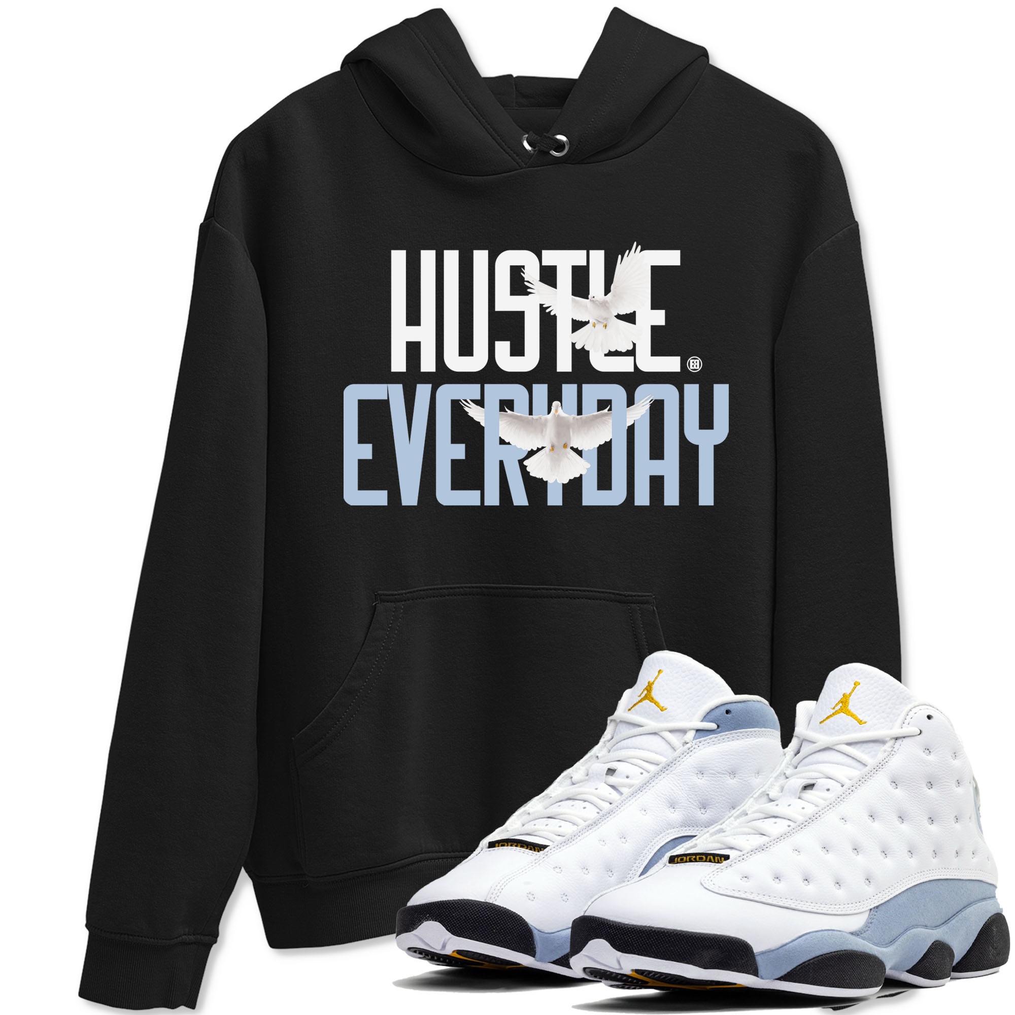 Daily Hustle snkmatch Tees - Air Jordan 13 Blue Grey
