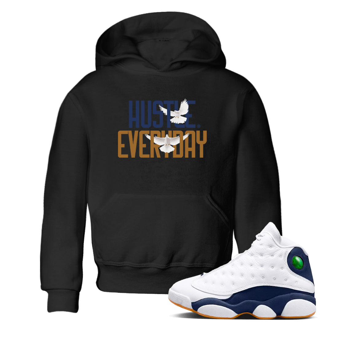 Daily Hustle snkmatch Tees Kids - Air Jordan 13 Midnight Navy
