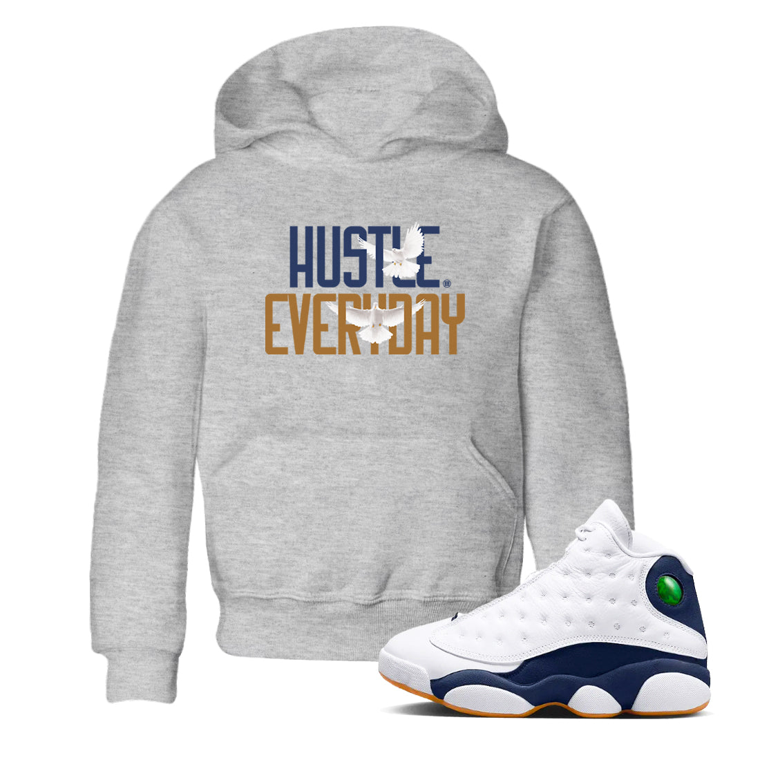 Daily Hustle snkmatch Tees Kids - Air Jordan 13 Midnight Navy