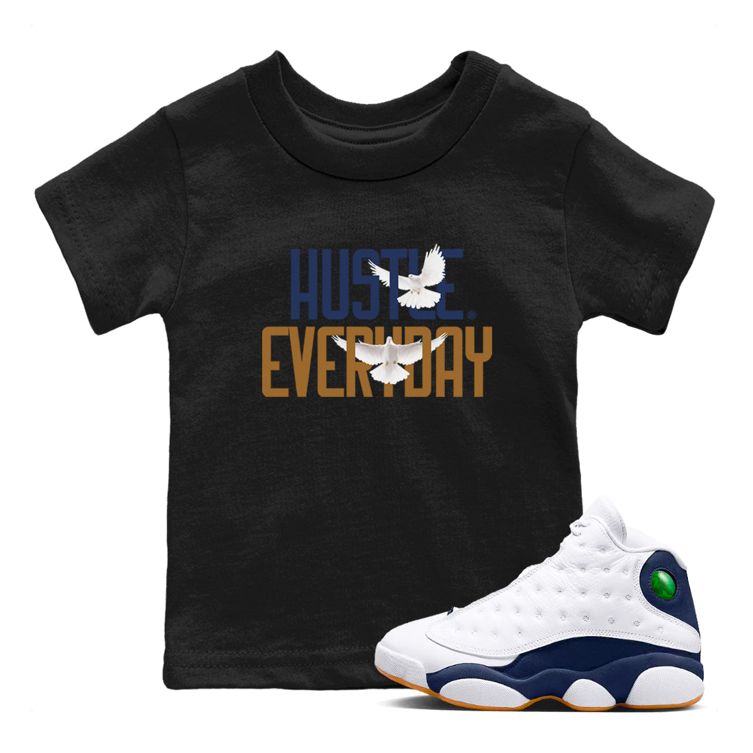 Daily Hustle snkmatch Tees Kids - Air Jordan 13 Midnight Navy
