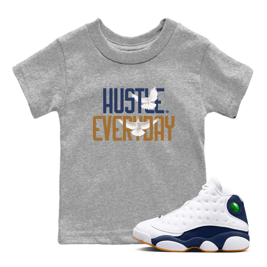 Daily Hustle snkmatch Tees Kids - Air Jordan 13 Midnight Navy