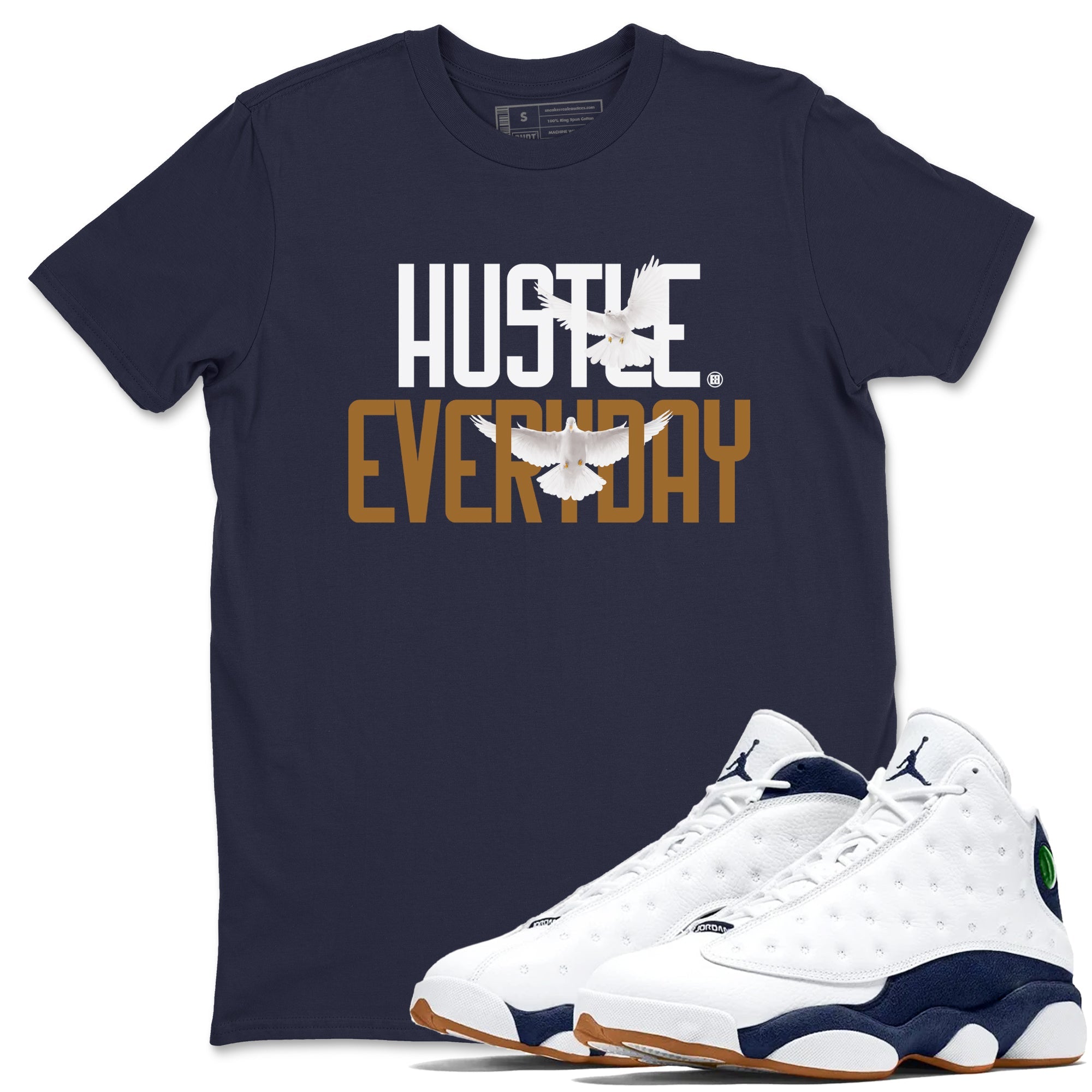 Daily Hustle snkmatch Tees - Air Jordan 13 Midnight Navy