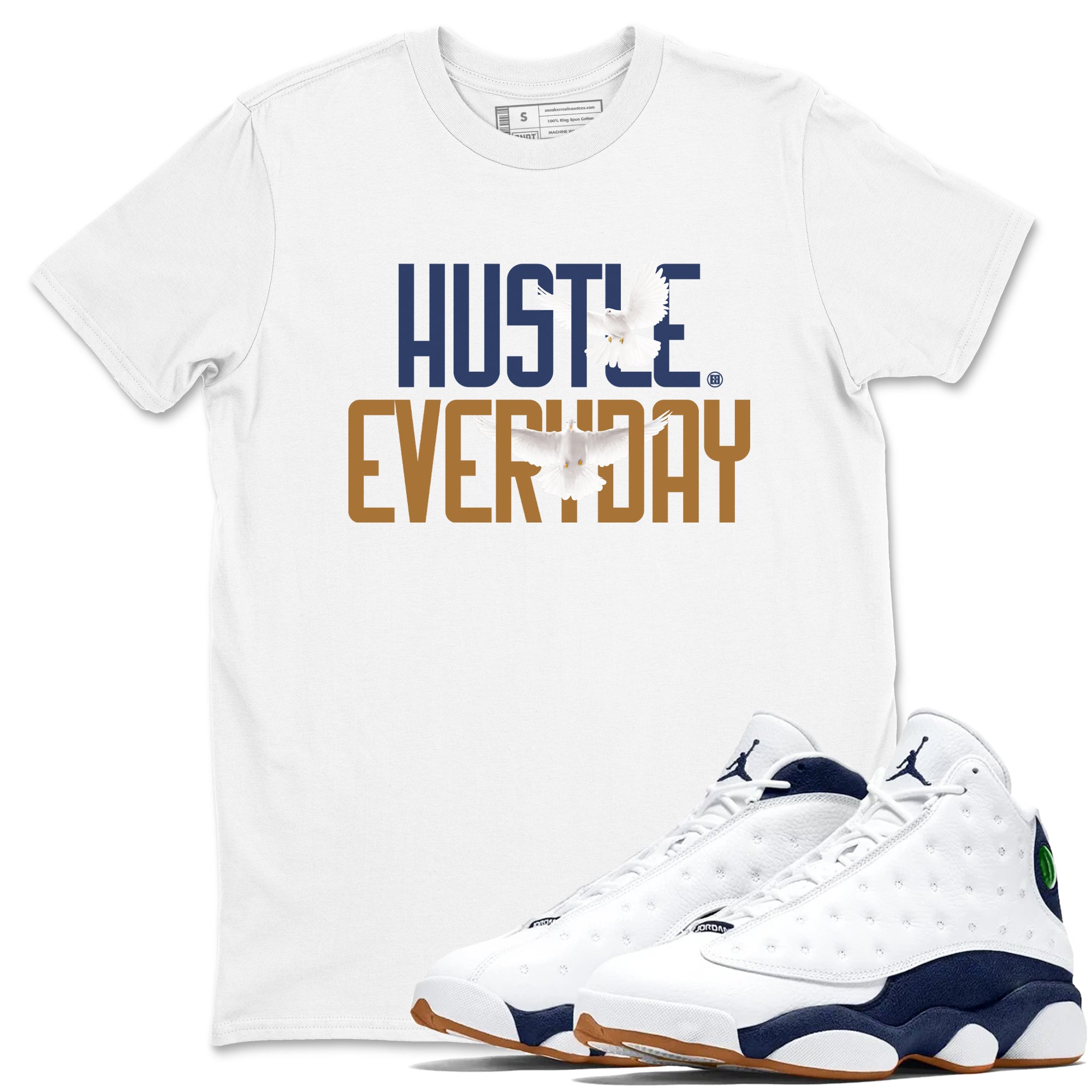 Daily Hustle snkmatch Tees - Air Jordan 13 Midnight Navy