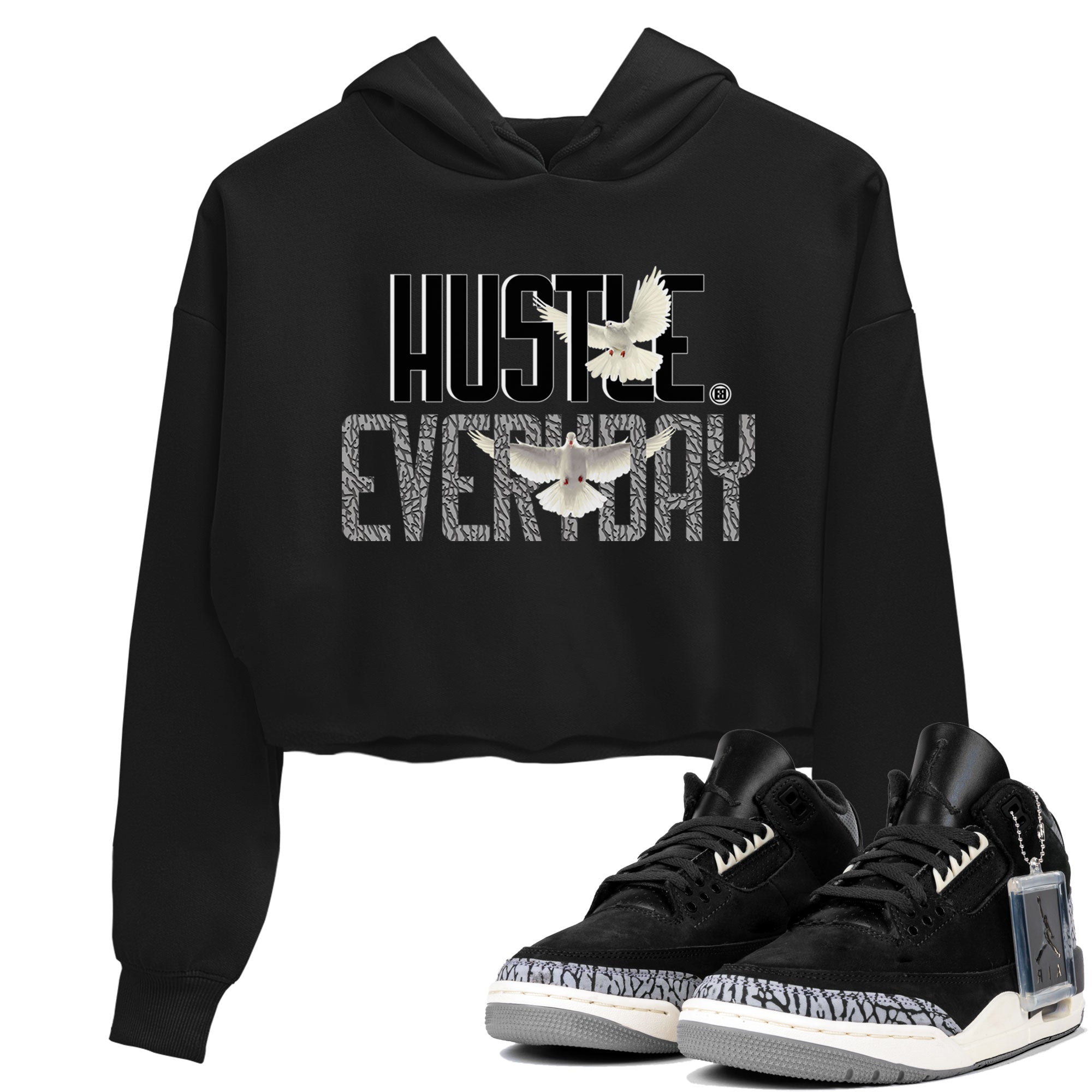 Daily Hustle snkmatch Women's Top - Air Jordan 3 Off Noir