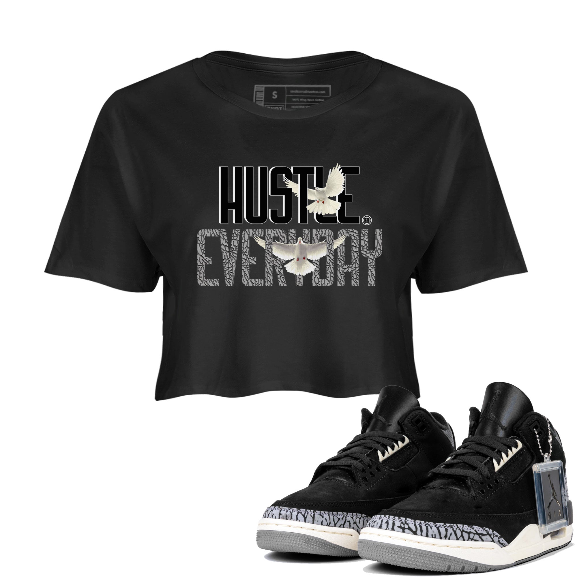 Daily Hustle snkmatch Women's Top - Air Jordan 3 Off Noir
