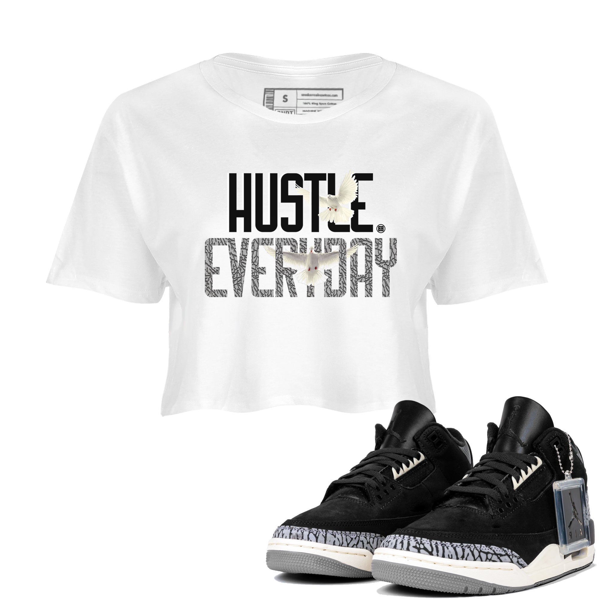 Daily Hustle snkmatch Women's Top - Air Jordan 3 Off Noir