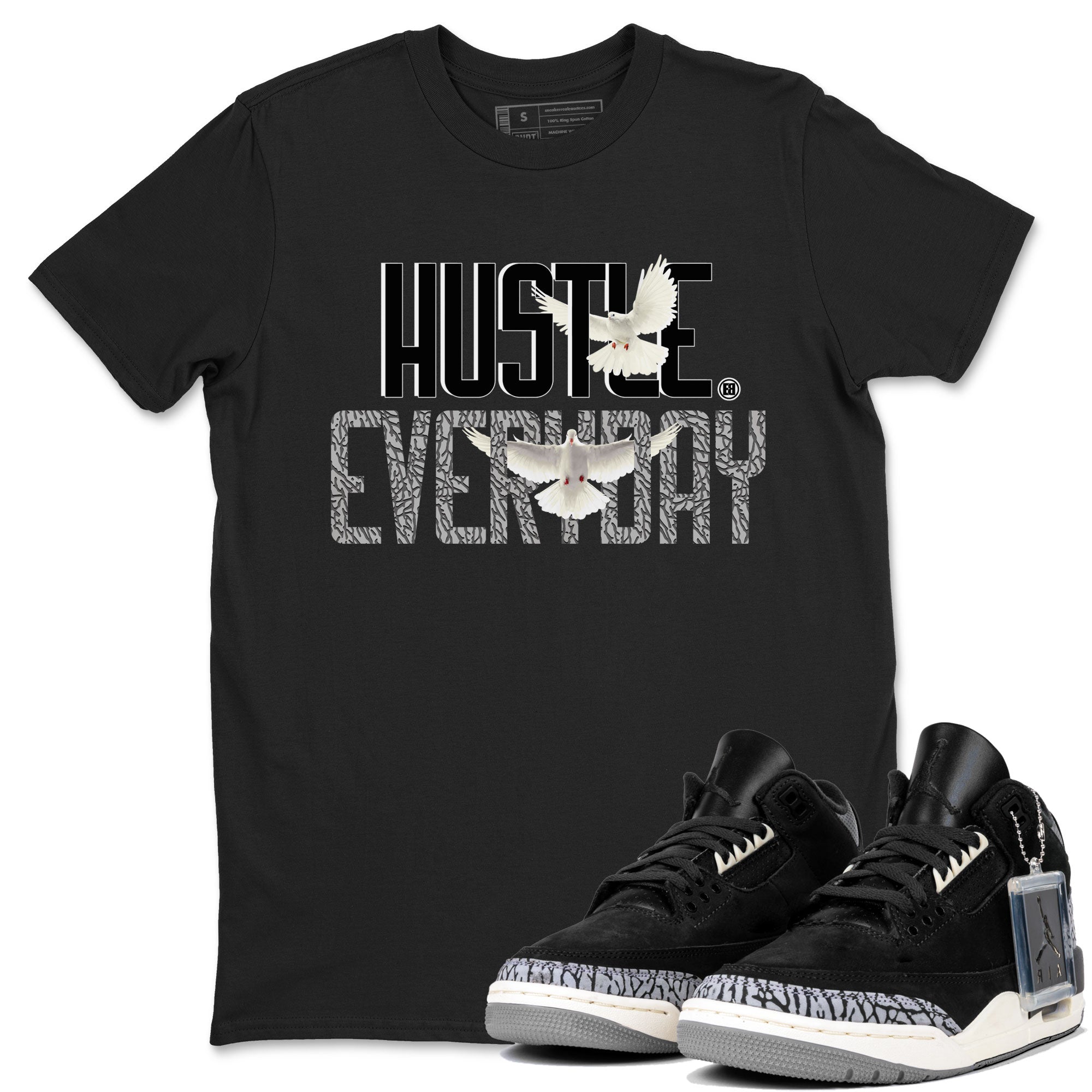 Daily Hustle snkmatch Tee - Air Jordan 3 Off Noir