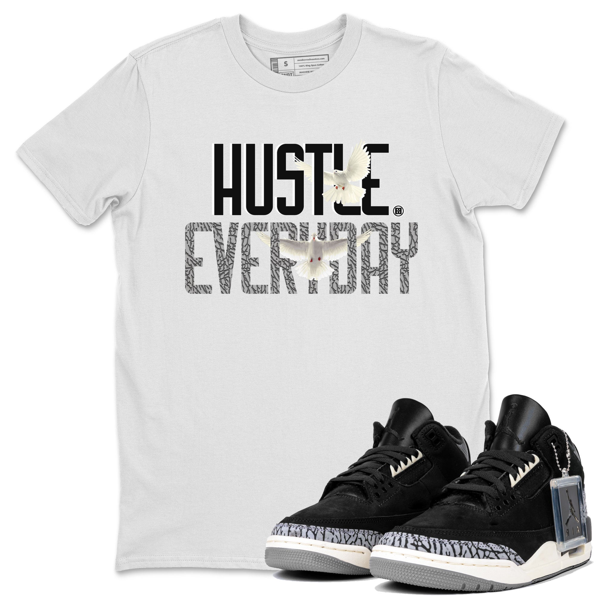 Daily Hustle snkmatch Tee - Air Jordan 3 Off Noir
