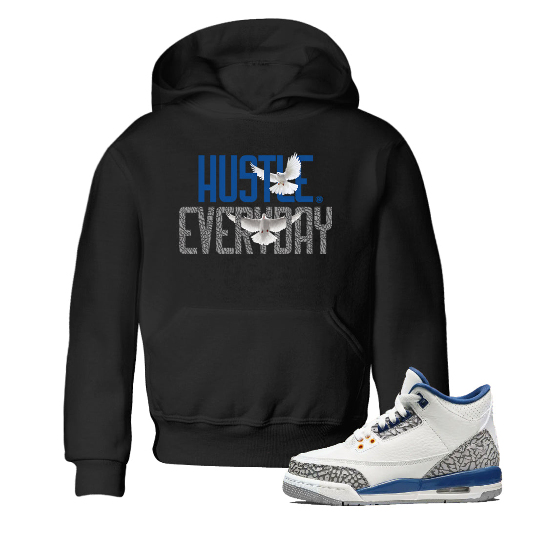 Daily Hustle Kids Tops - Air Jordan 3 Wizards