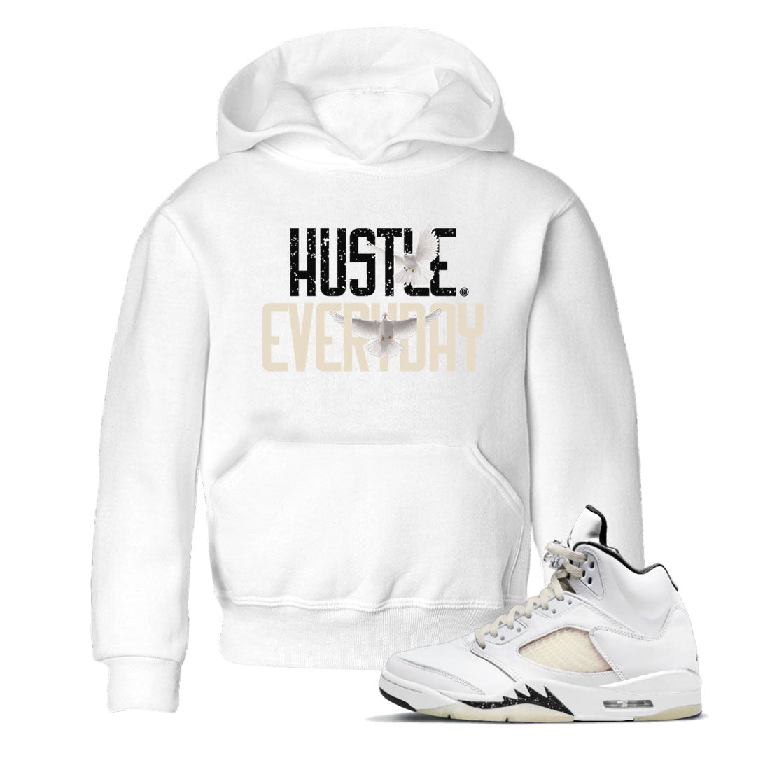 Daily Hustle snkmatch Tees Kids - Air Jordan 5 Sail