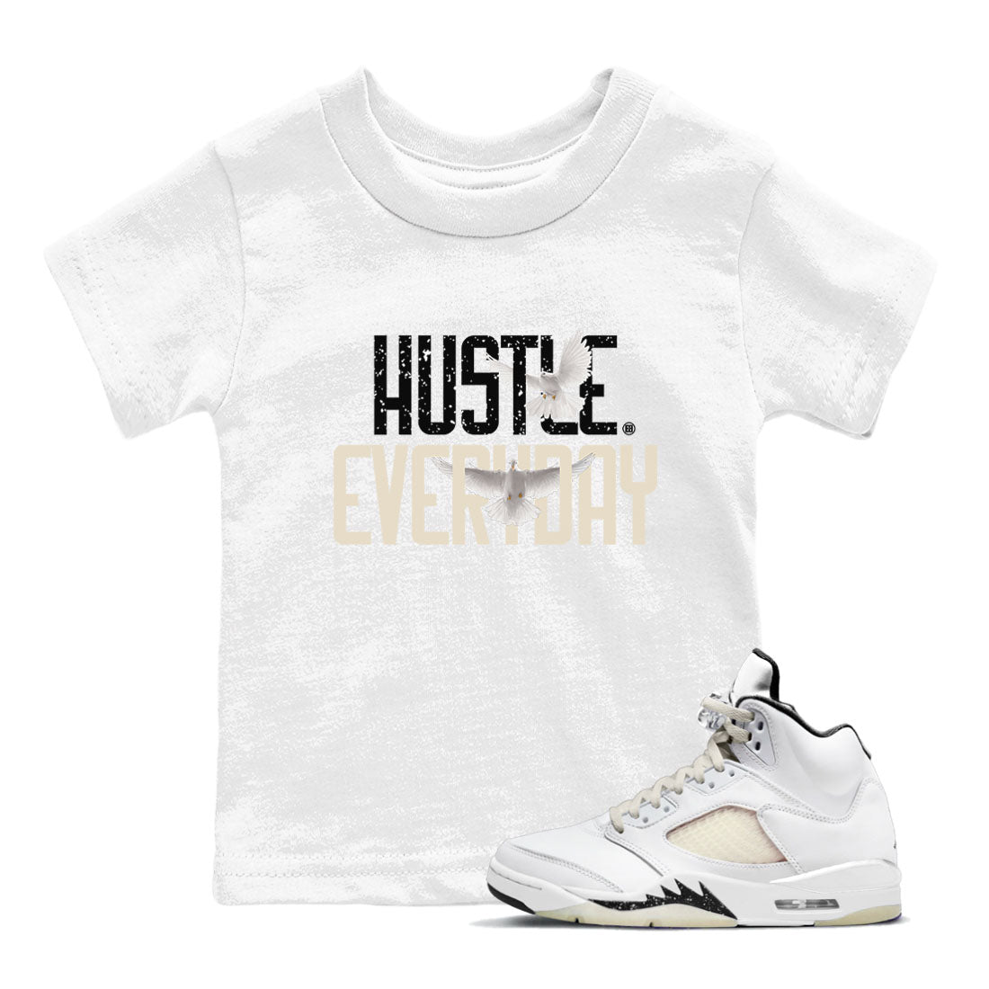 Daily Hustle snkmatch Tees Kids - Air Jordan 5 Sail