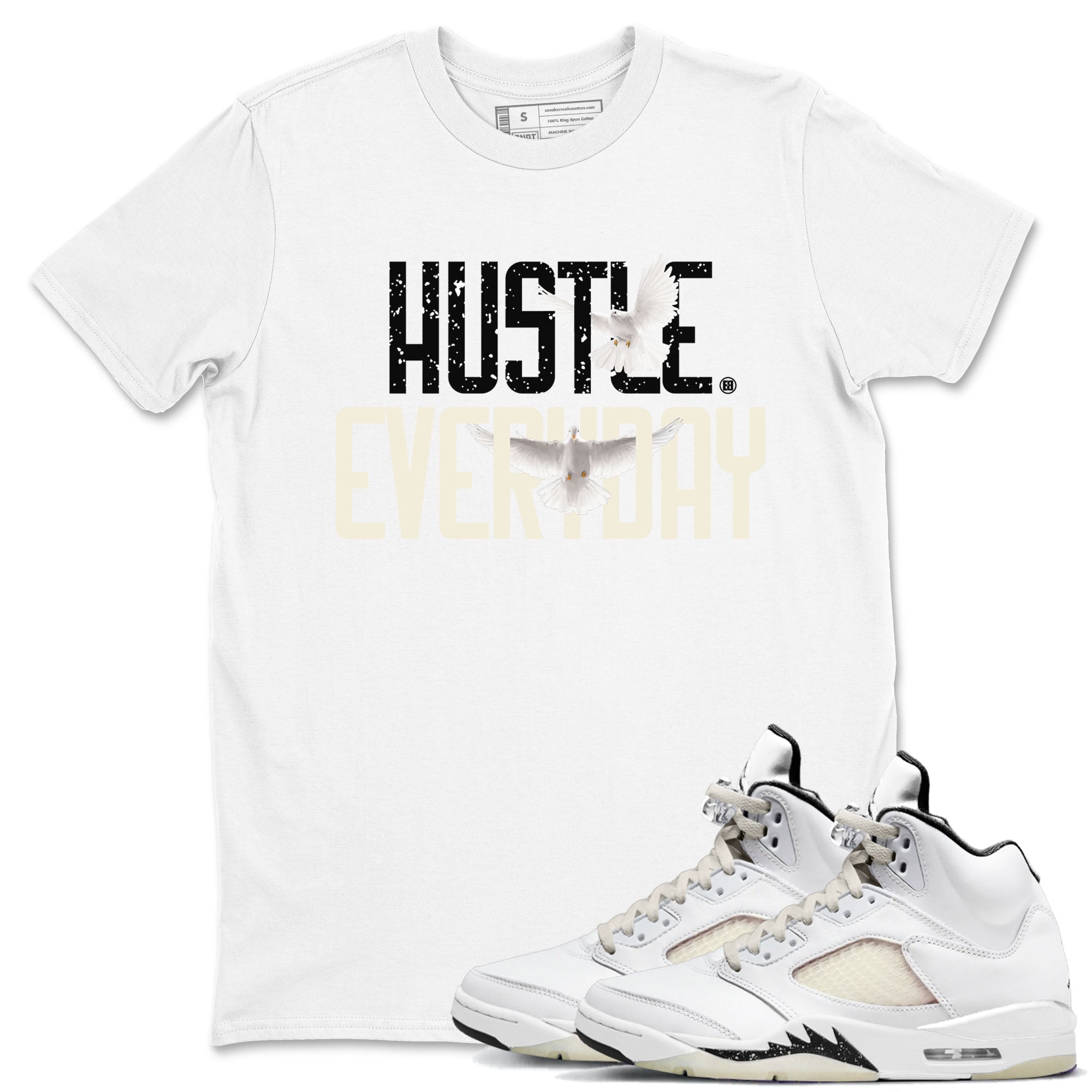 Daily Hustle snkmatch Tees - Air Jordan 5 Sail