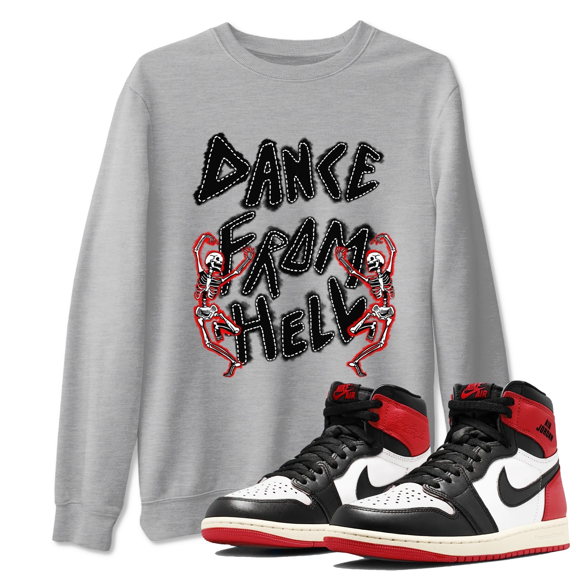 Dance From Hell snkmatch Tees - Air Jordan 1 Black Toe Reimagined