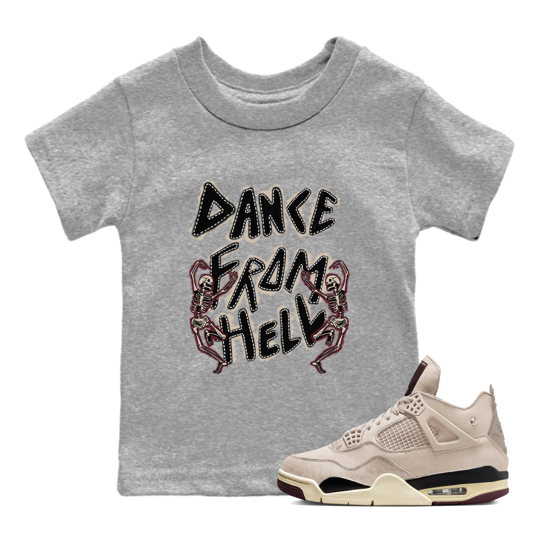 Dance From Hell snkmatch Tees Kids - Air Jordan 4 A Ma Maniere x Fossil Stone