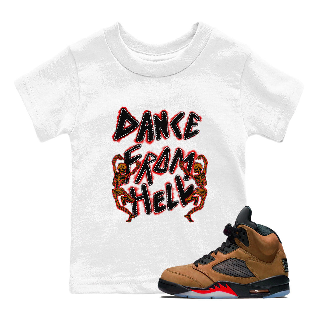 Dance From Hell snkmatch Tees Kids - Air Jordan 5 Archaeo Brown