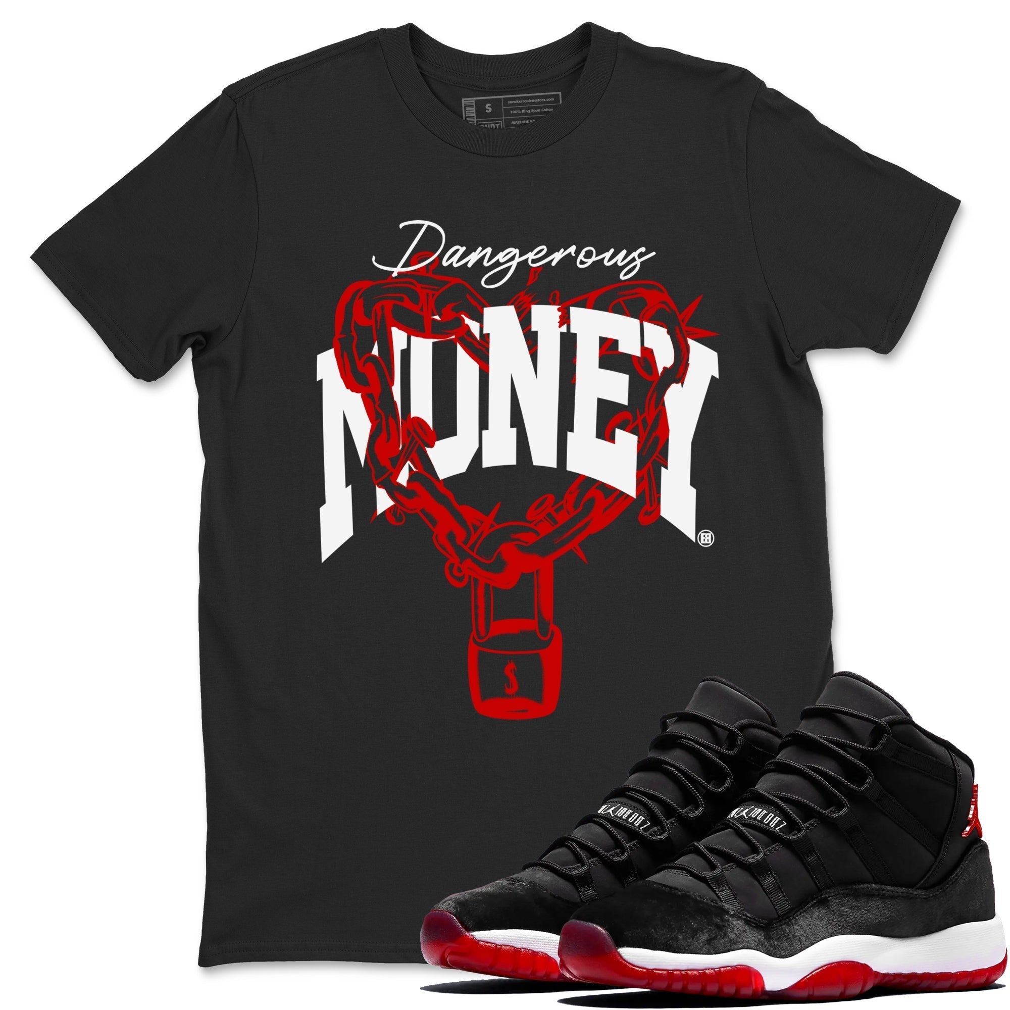Dangerous Money snkmatch Tees - Air Jordan 11 Bred Velvet