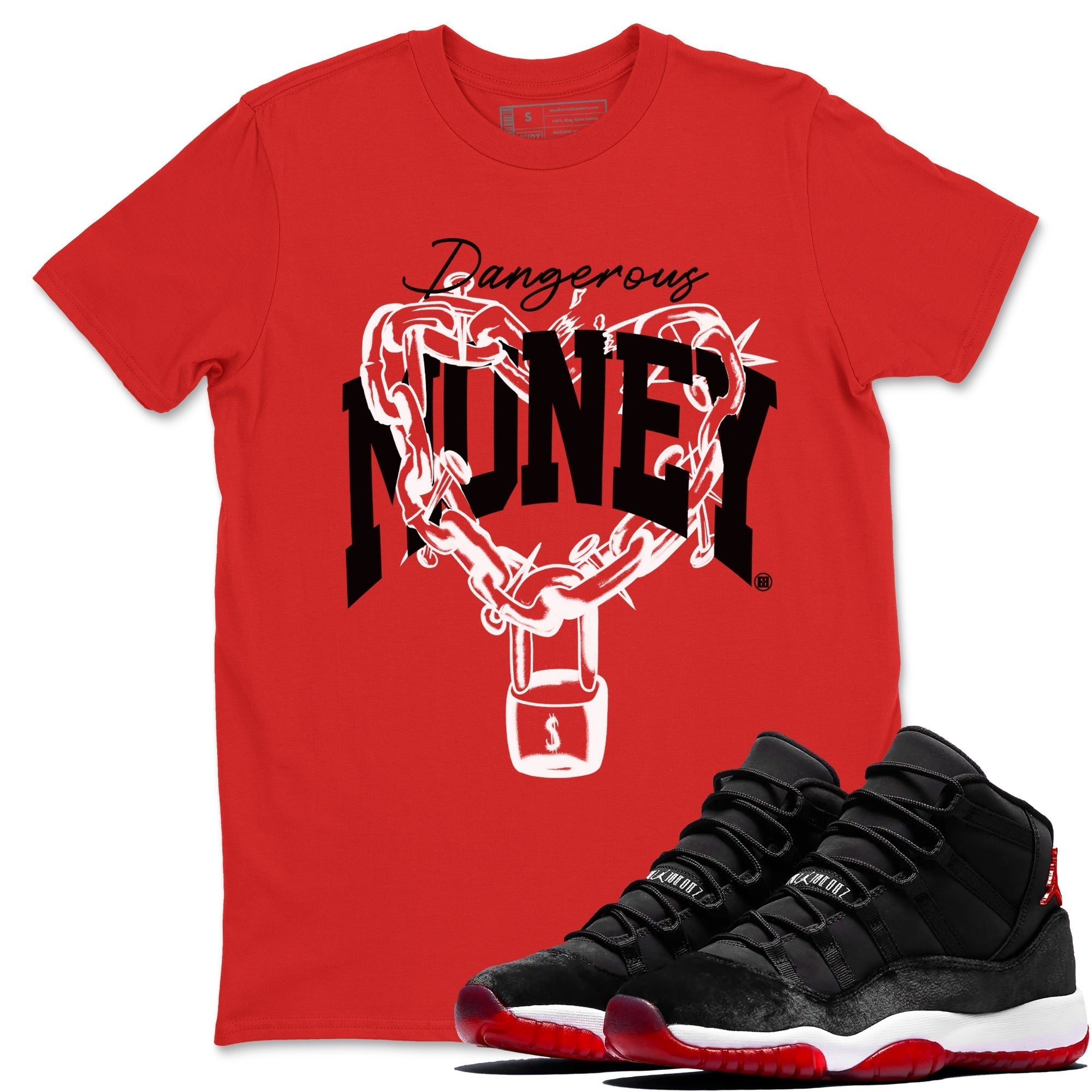 Dangerous Money snkmatch Tees - Air Jordan 11 Bred Velvet