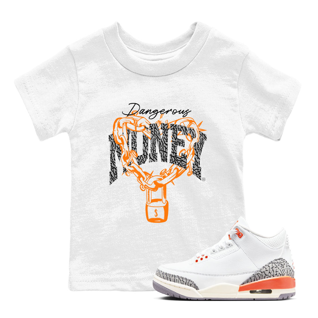 Dangerous Money snkmatch Tees Kids - Air Jordan 3 Georgia Peach