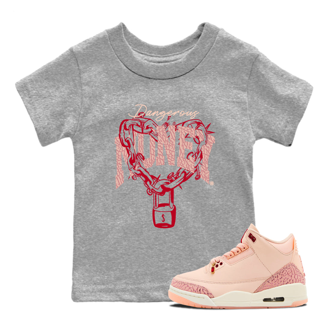 Dangerous Money snkmatch Tees Kids - Air Jordan 3 Valentines Day