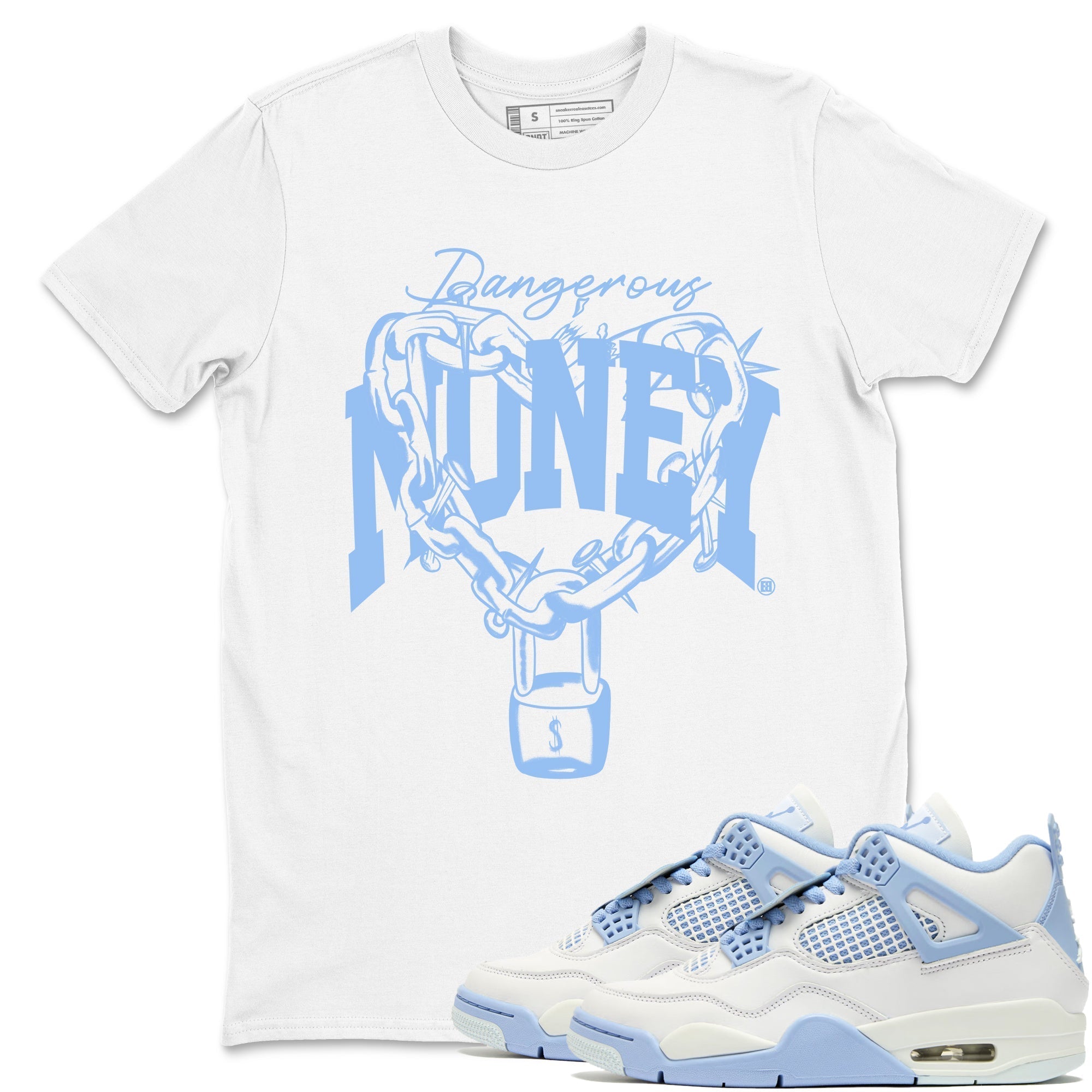 Dangerous Money snkmatch Tees - Air Jordan 4 Forget Me Not