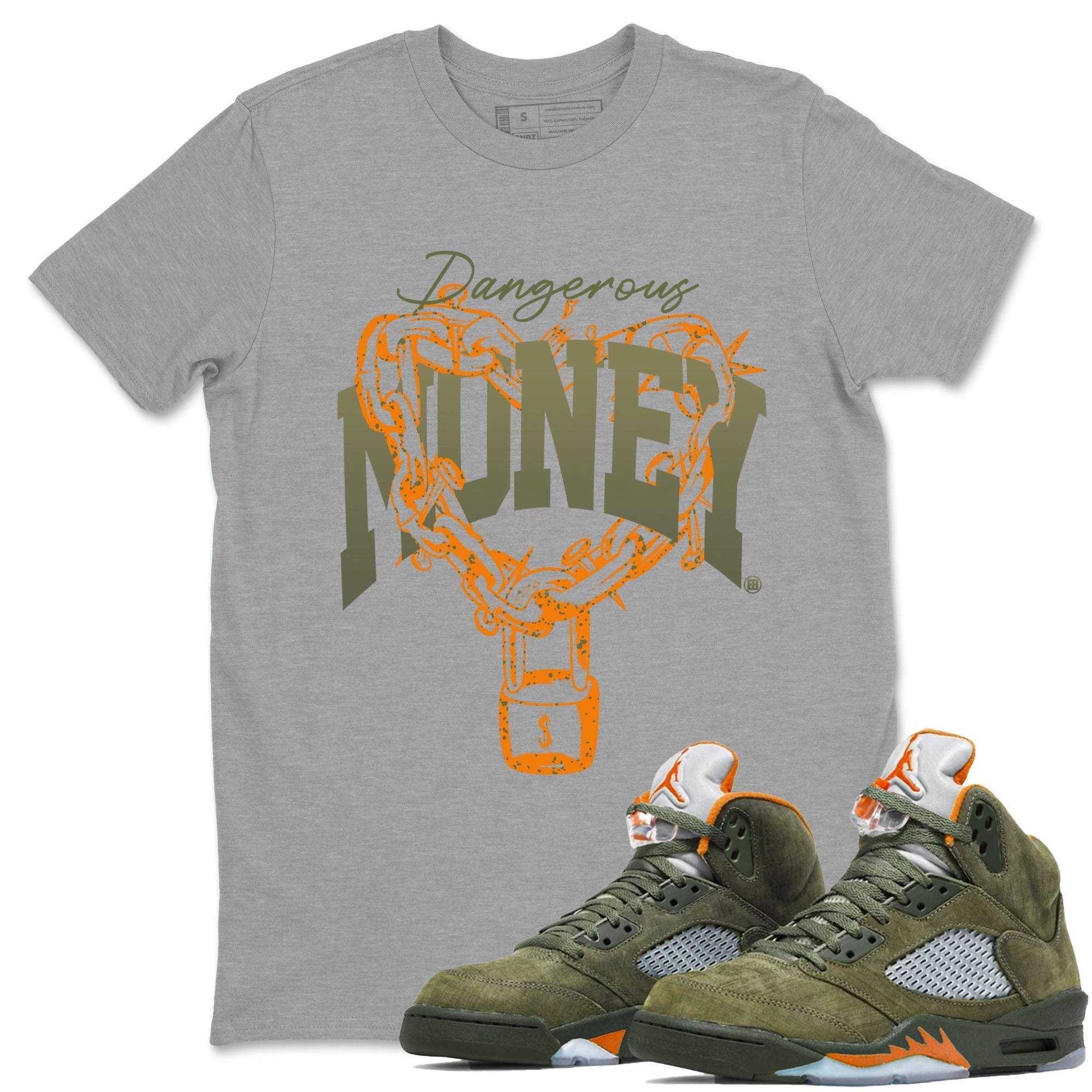 Dangerous Money snkmatch Tees - Air Jordan 5 Olive