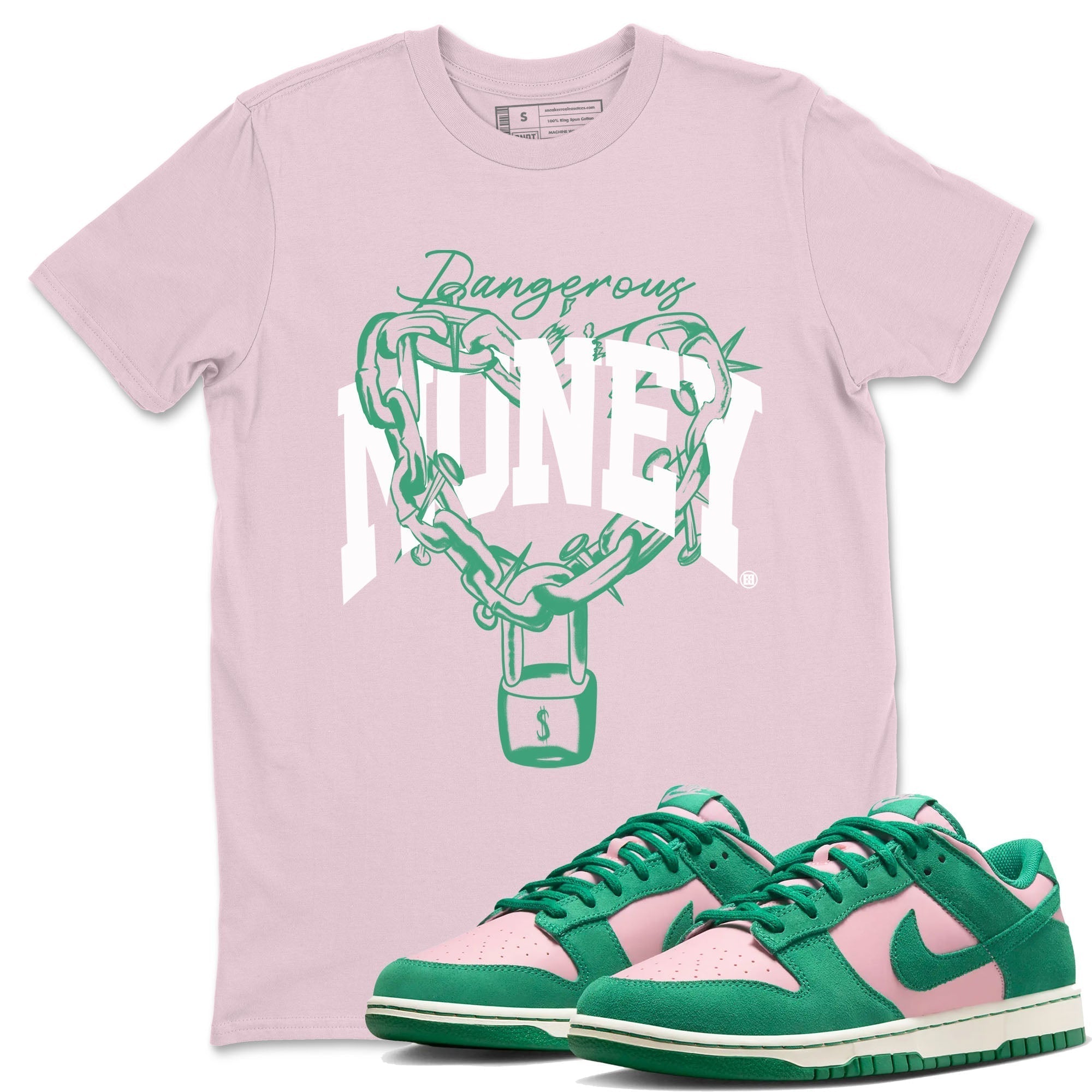 Dangerous Money snkmatch Tees - Dunk Medium Soft Pink Malachite