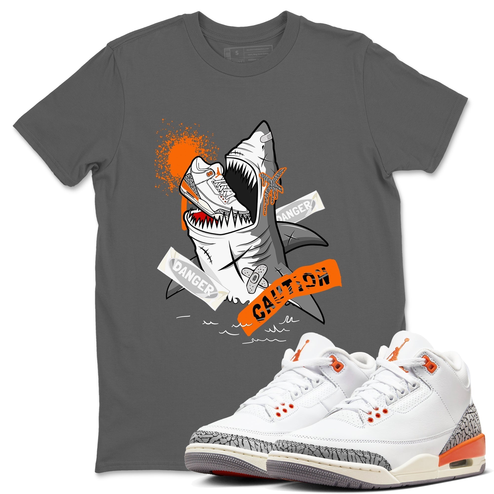 Dangerous Shark snkmatch Tees - Air Jordan 3 Georgia Peach