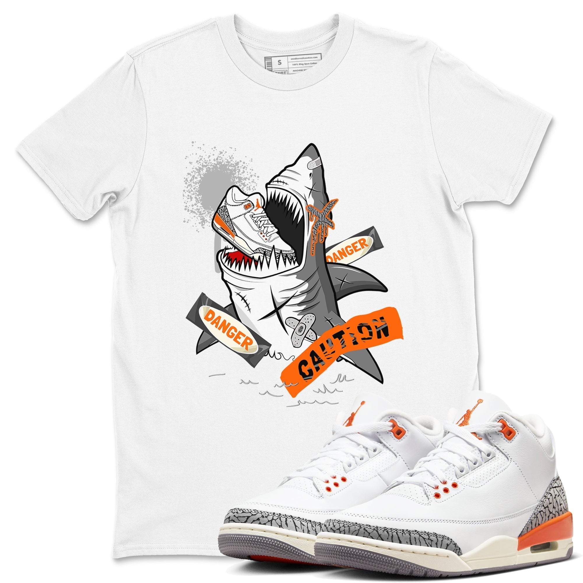 Dangerous Shark snkmatch Tees - Air Jordan 3 Georgia Peach