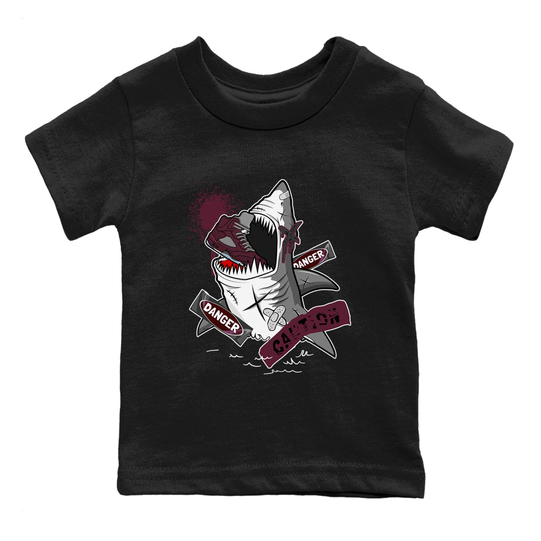 Dangerous Shark snkmatch Tee Kids - Air Jordan 5 Burgundy