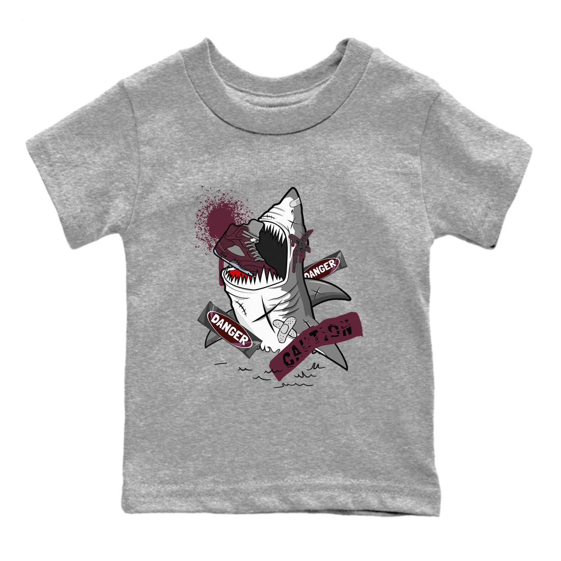 Dangerous Shark snkmatch Tee Kids - Air Jordan 5 Burgundy